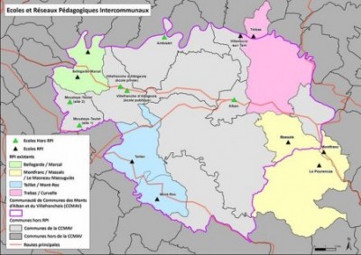 Carte des RPI du territoire