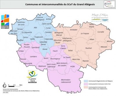 Carte des communes du SCoT du Grand Albigeois