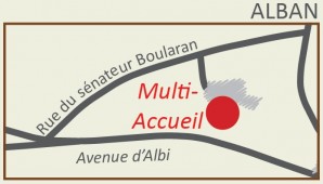 Plan d'accès au multiaccueil d'Alban