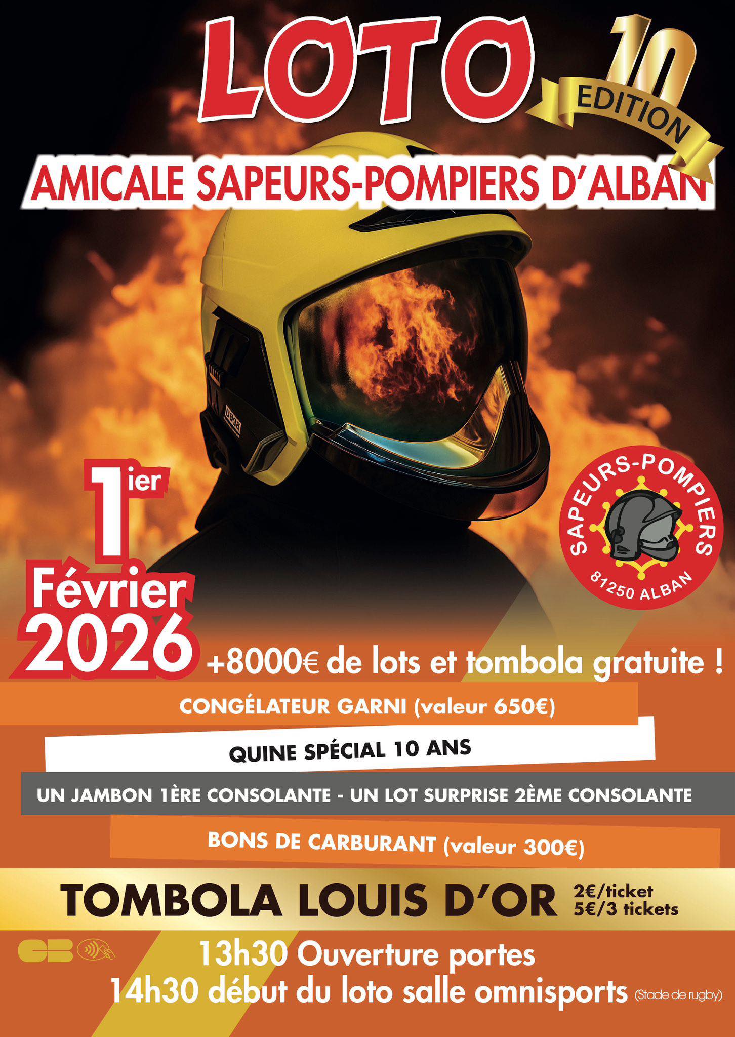 Loto des pompiers, à Alban