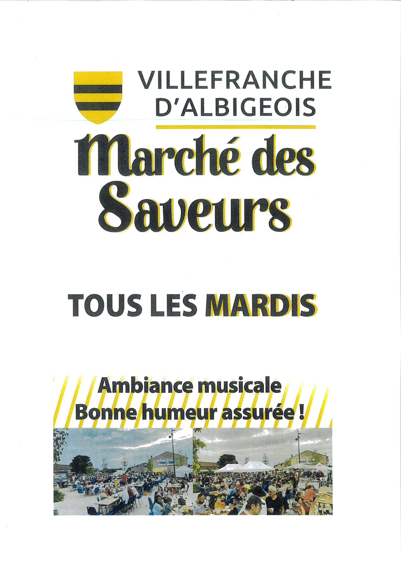 Marché des saveurs, à Villefranche d'Albiegois
