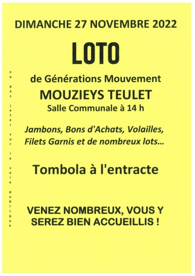Loto Générations Mouvement à Mouzieys-Teulet