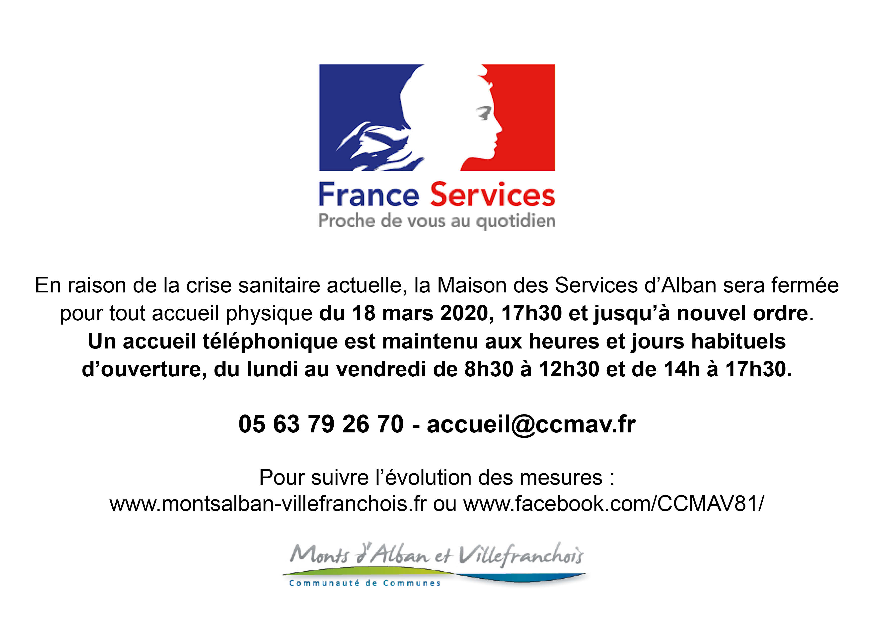 Fermeture Maison des Services d'Alban