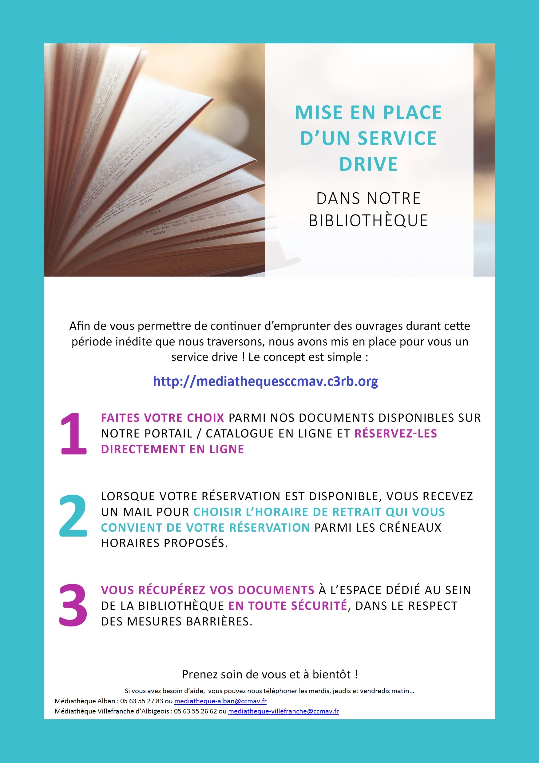 Réseau des Médiathèques : Une reprise progressive… Biblio à emporter !