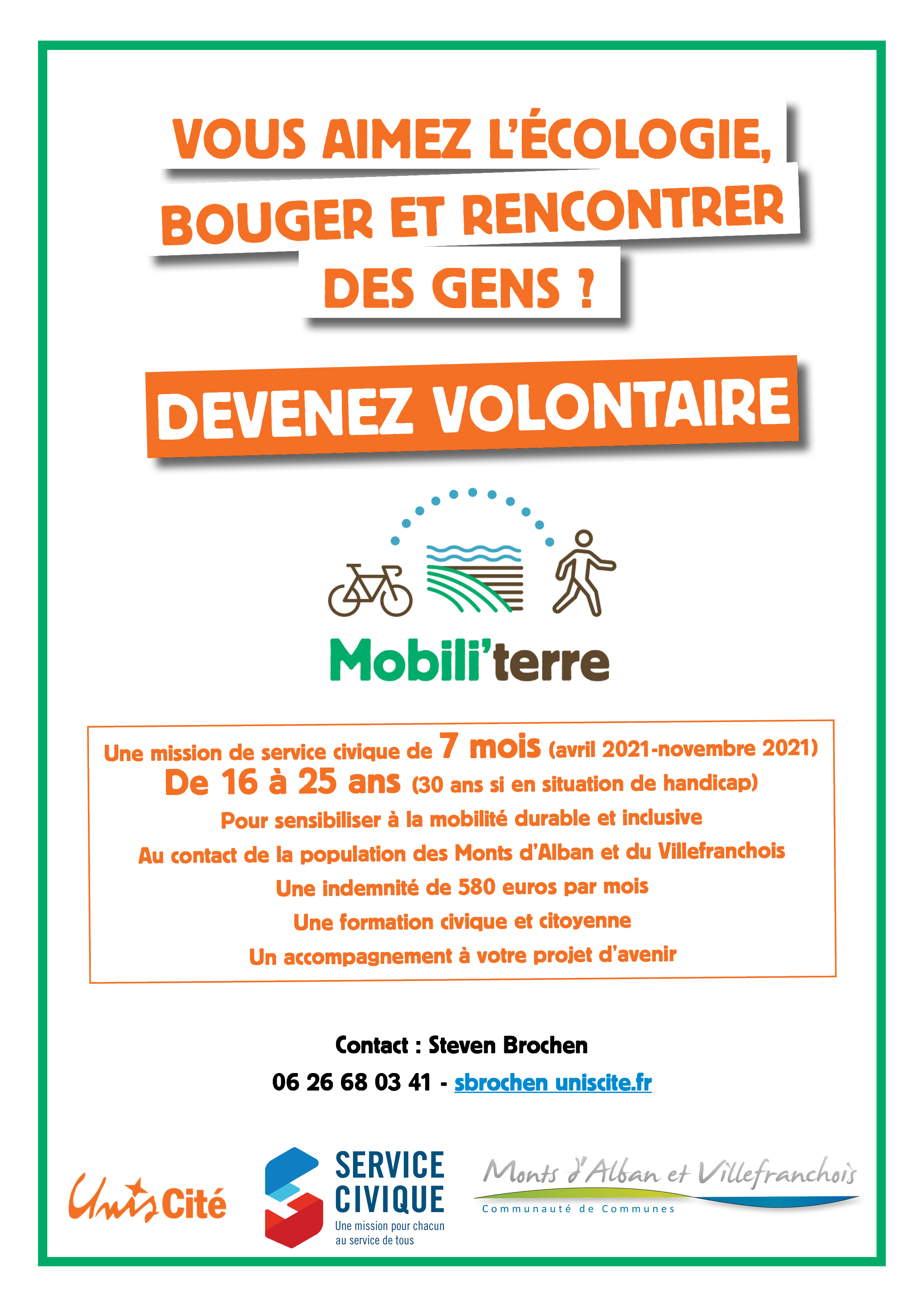 Unis-Cité recrute : engagez-vous pour le développement de la mobilité sur le territoire !