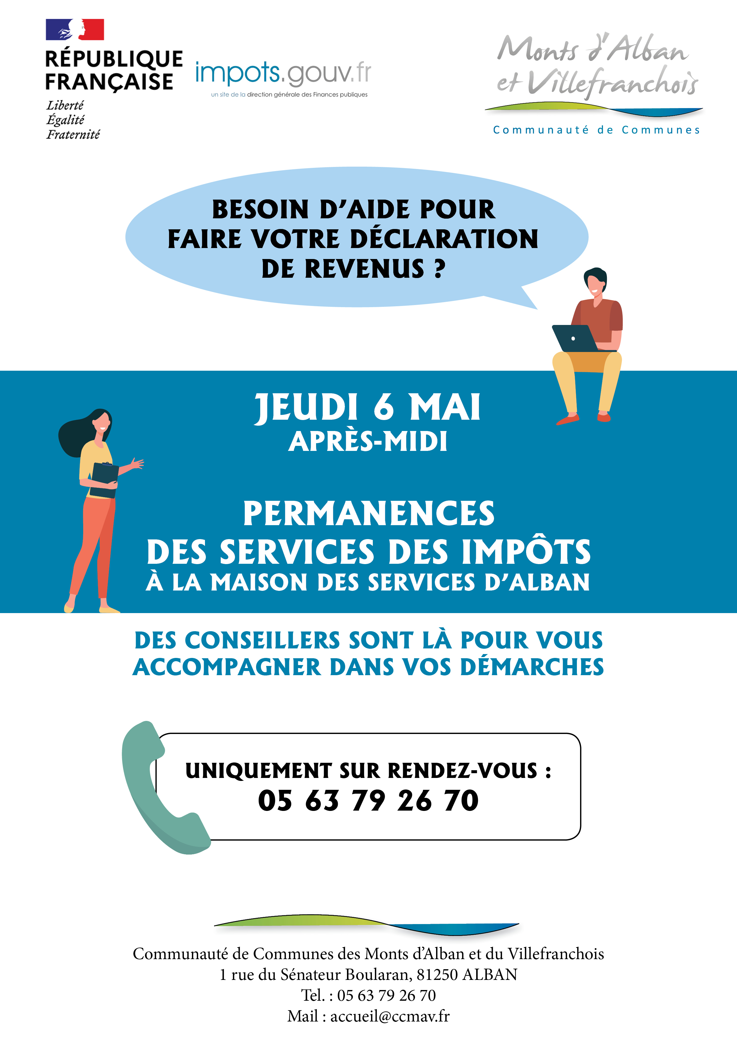 PERMANENCES DES SERVICES DES IMPOTS LE 06/05/2021 APRES-MIDI