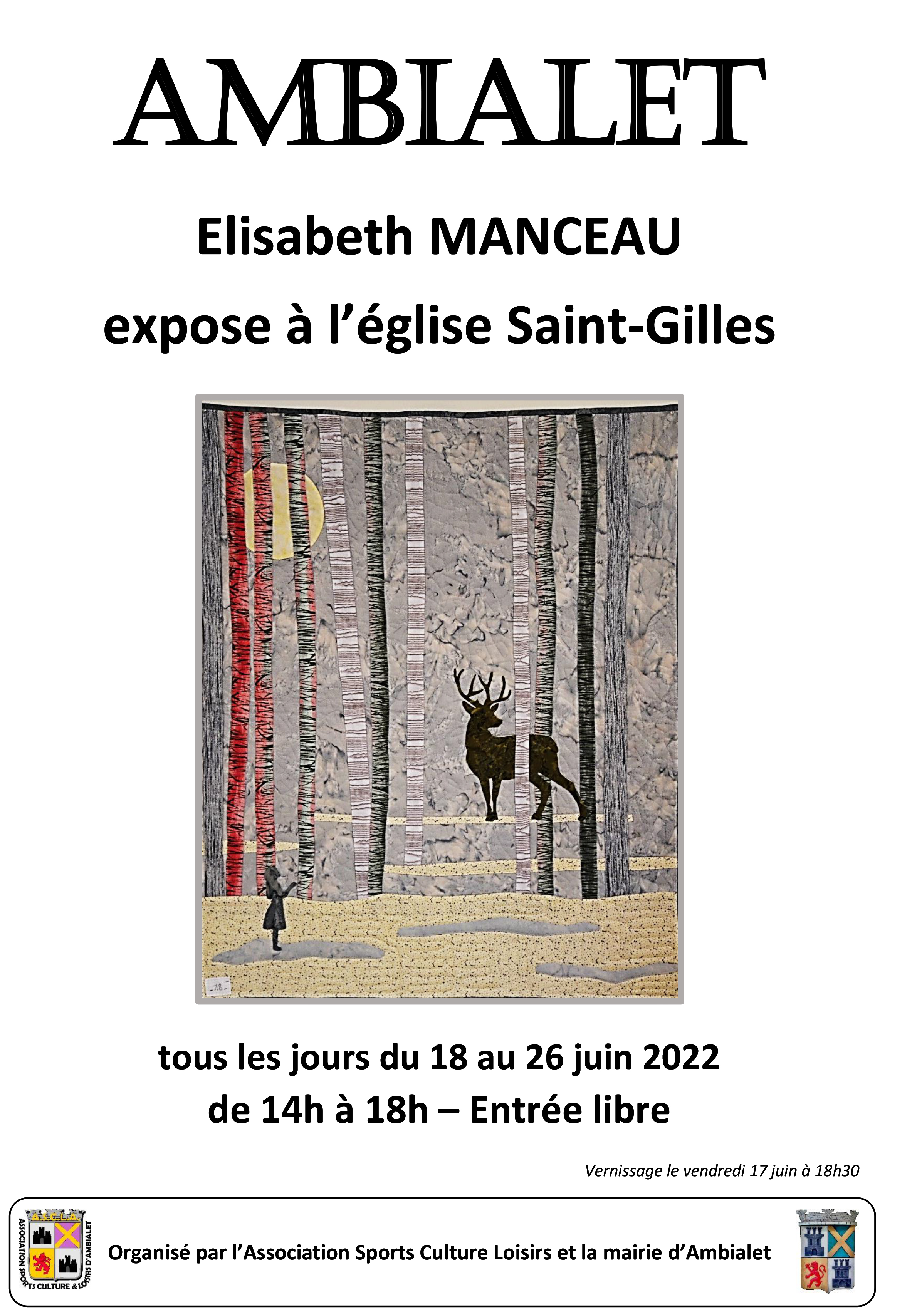 Exposition d'Elisabeth Manceau à Ambialet