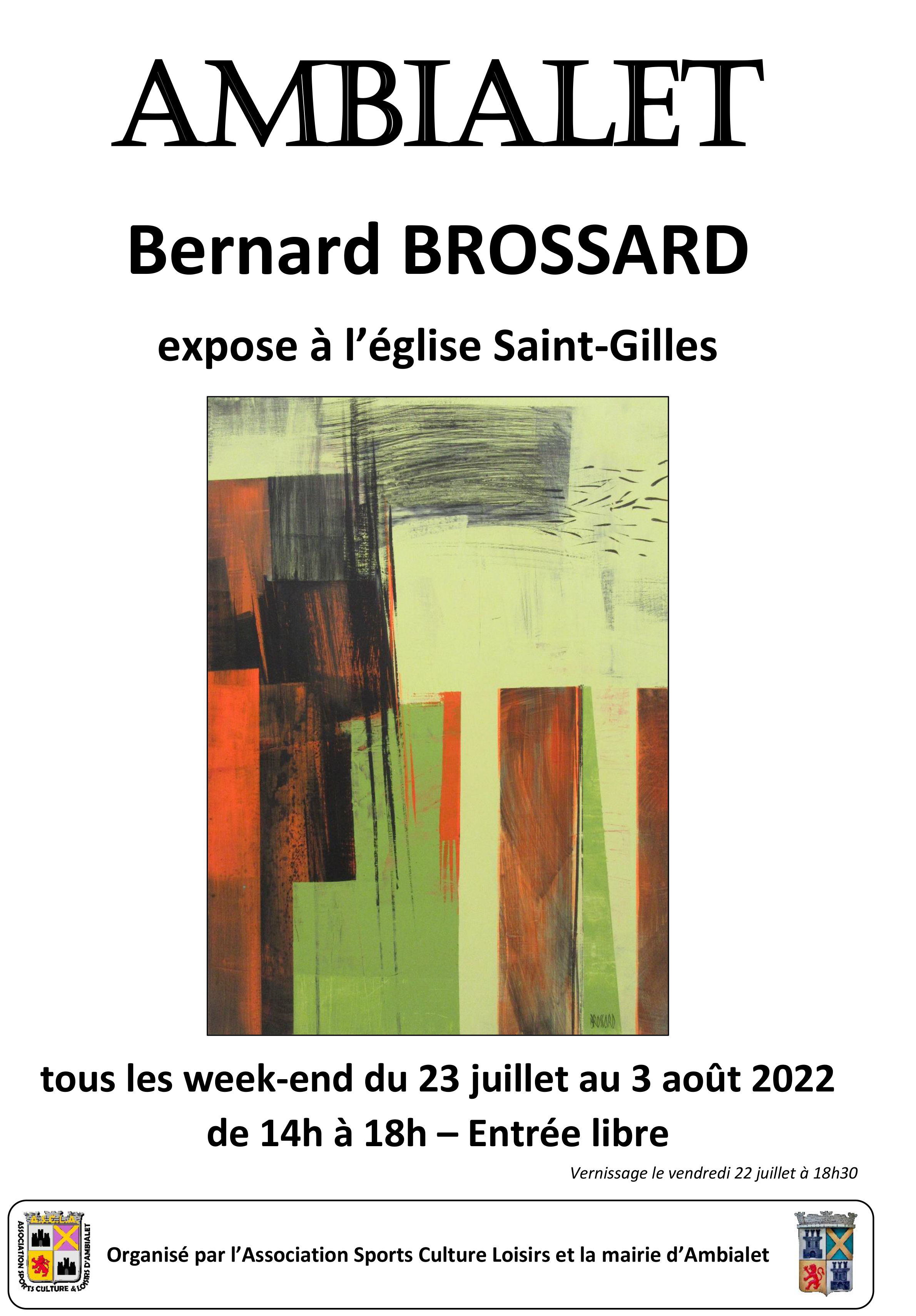Exposition Bernard Brossard à Ambialet