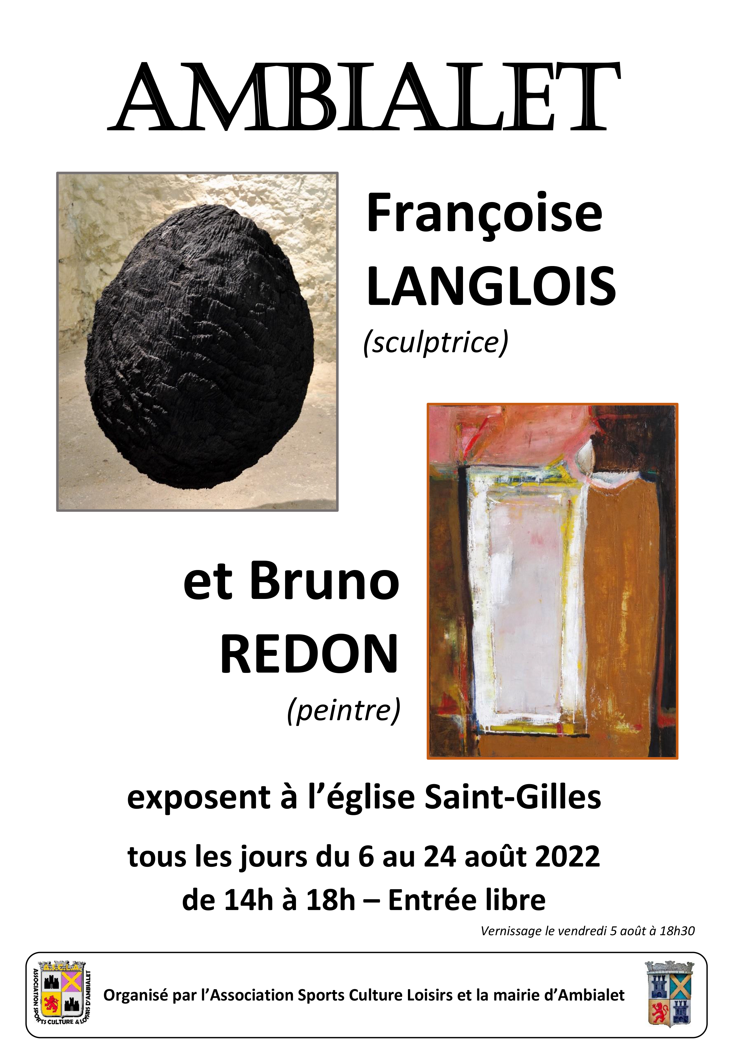 Exposition de Françoise Langlois et Bruno Redon à Ambialet