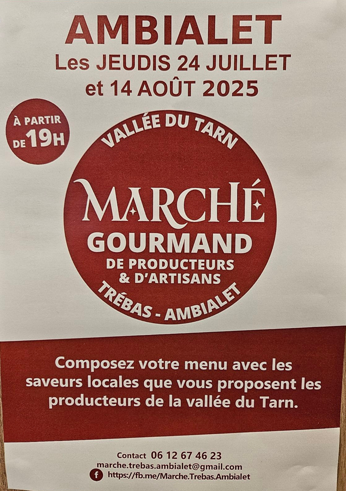 Marché gourmand, à Ambialet