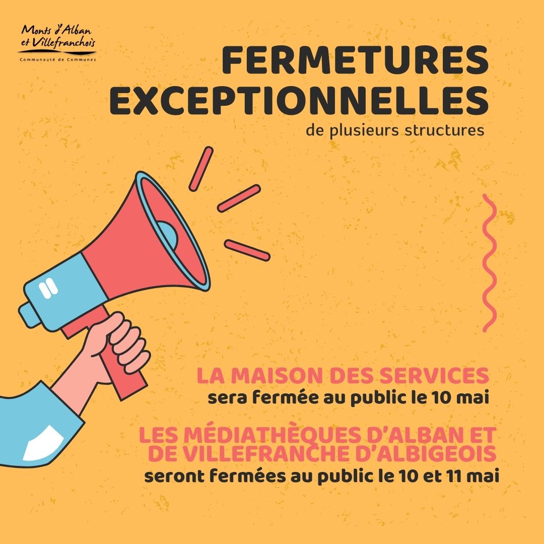 Fermetures exceptionnelles réseau des médiathèques et Maison des Services