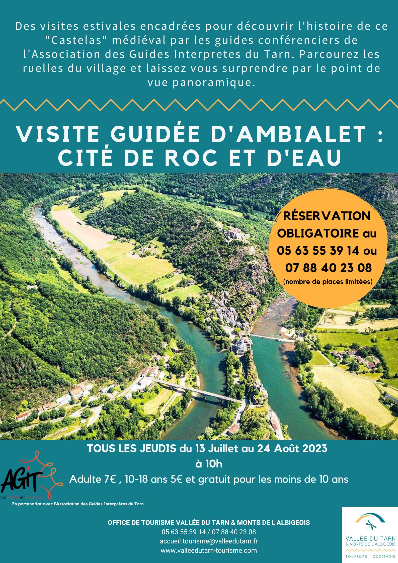 Visite guidée d'Ambialet, cité de roc et d'eau