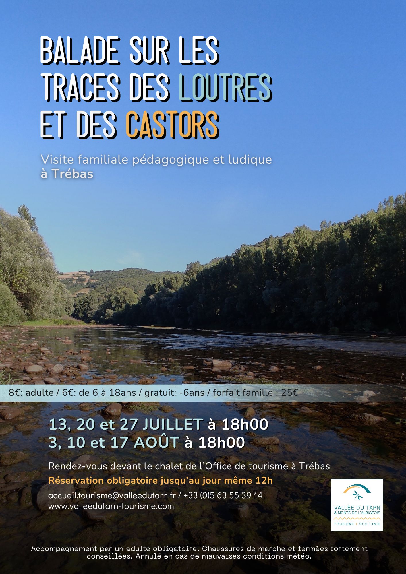 Balade découverte sur les traces de loutres et castors, à Trébas