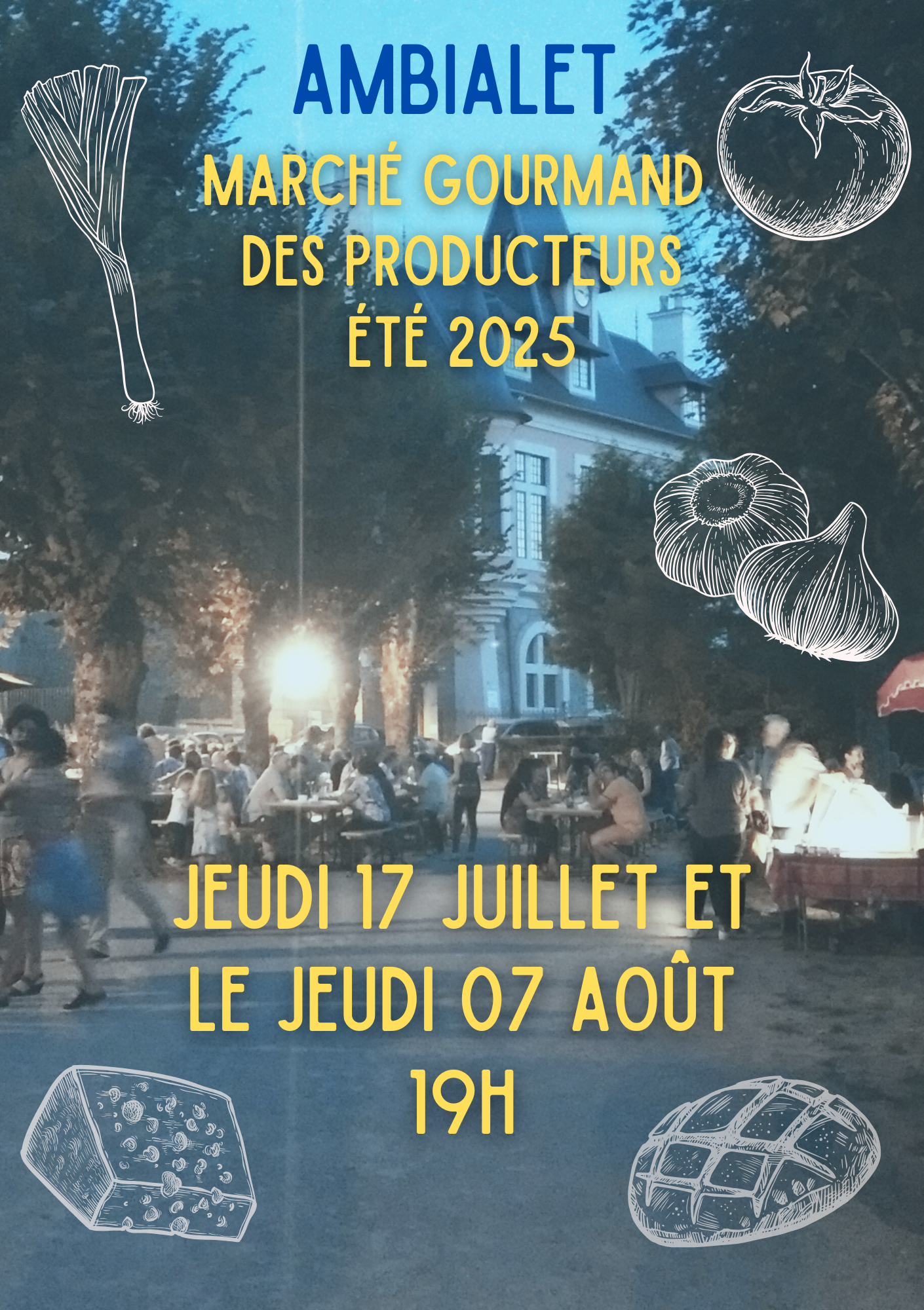 Marché gourmand, à Ambialet