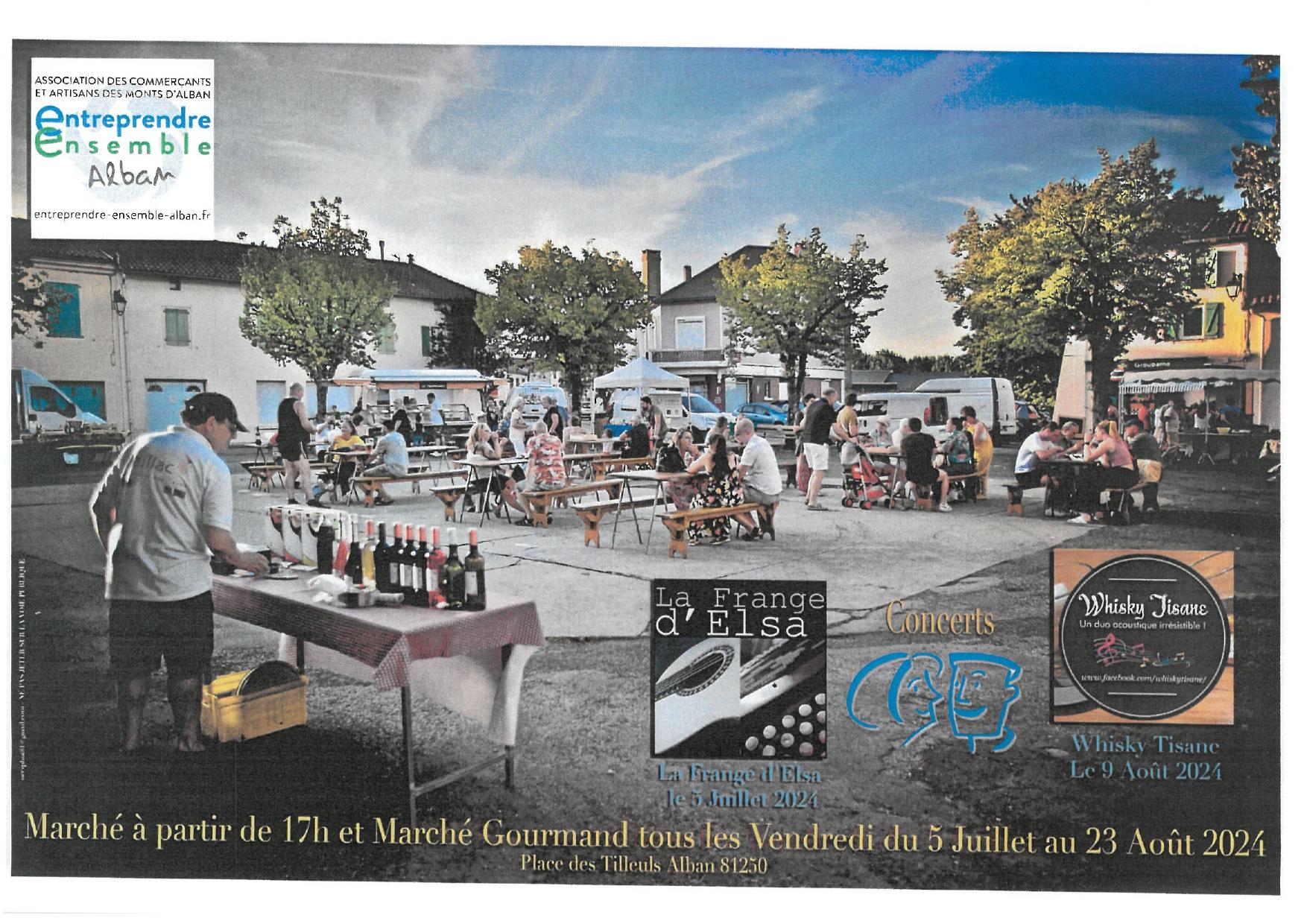 Marché gourmand, à Alban