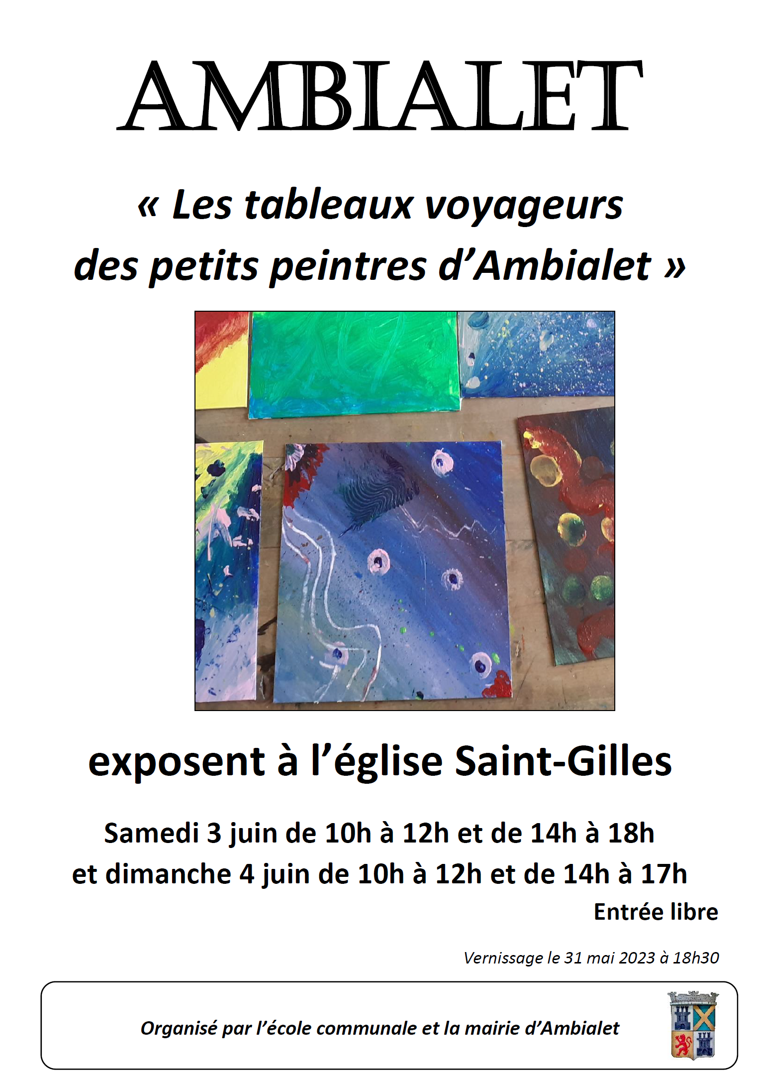 Les écoliers Ambialetois exposent leurs peintures à Saint-Gilles