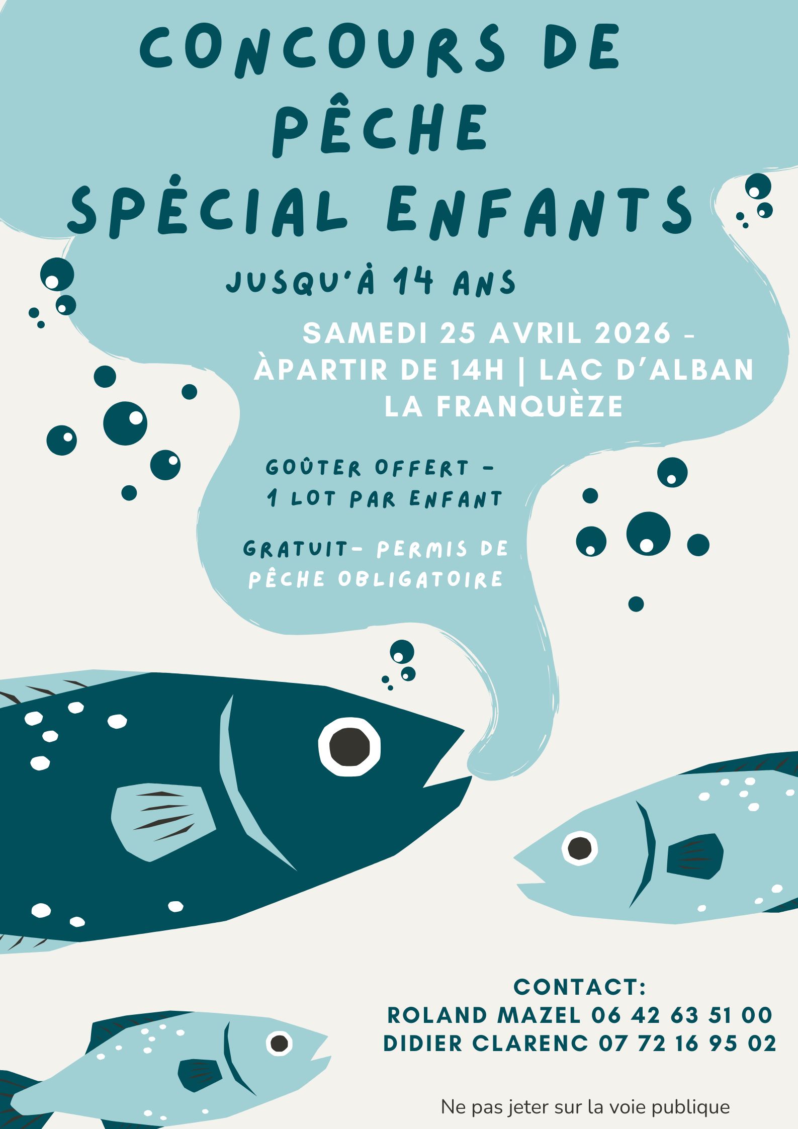 Concours de pêche pour enfants, à Alban