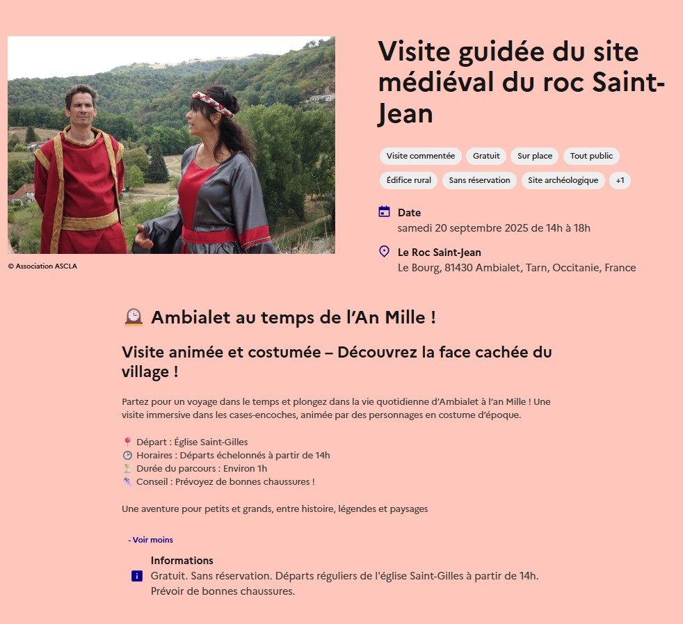 Journées du patrimoine à Ambialet