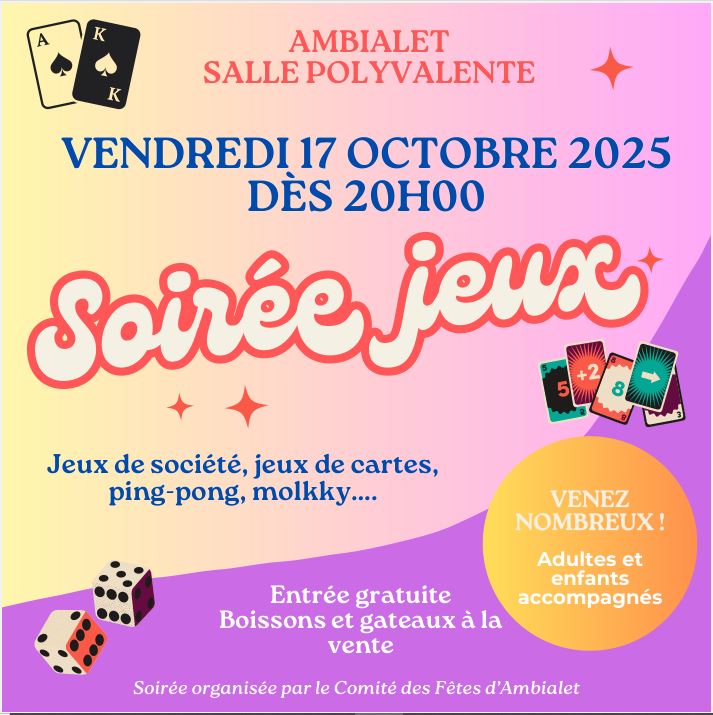 Soirée jeux, à Ambialet