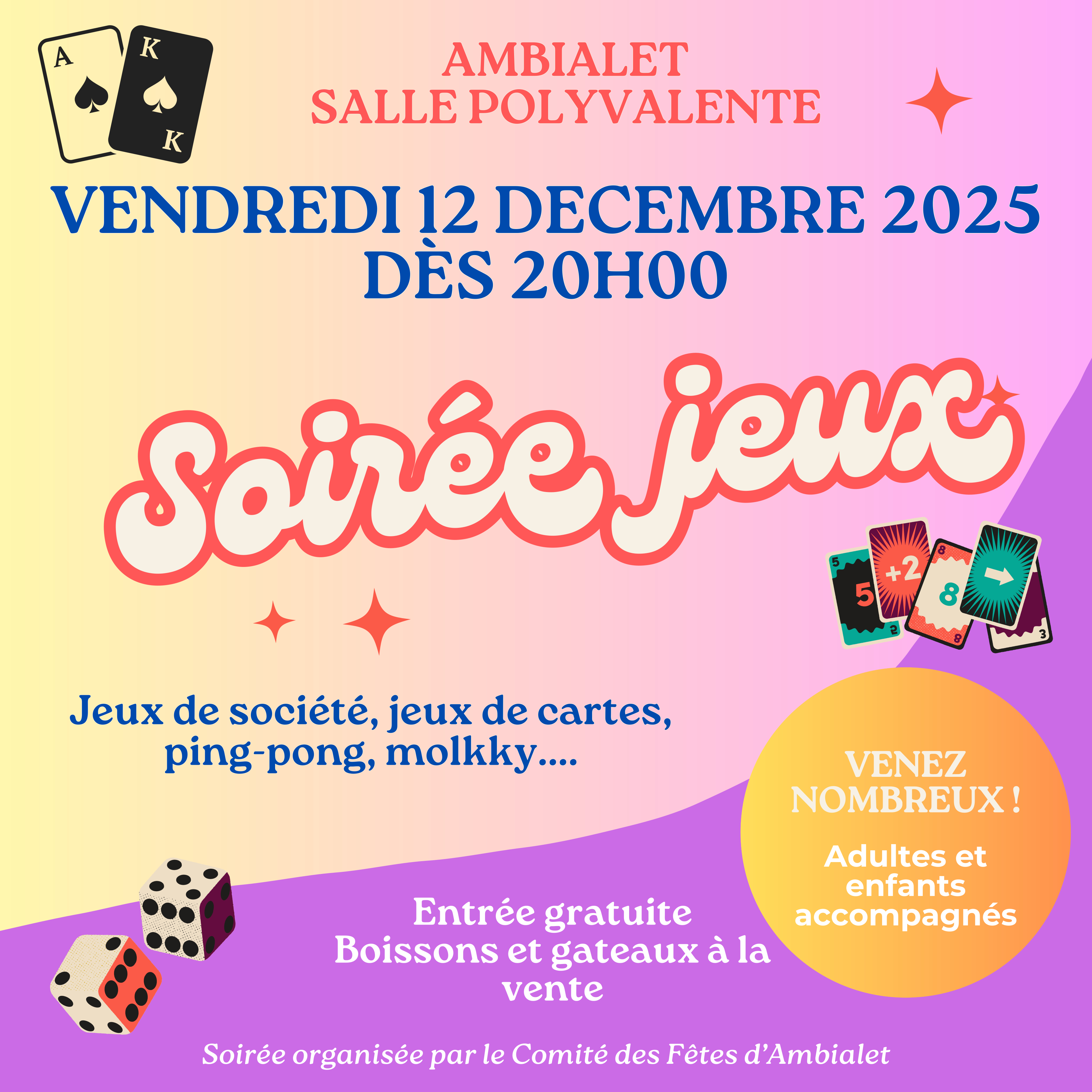 Soirée jeux, à Ambialet