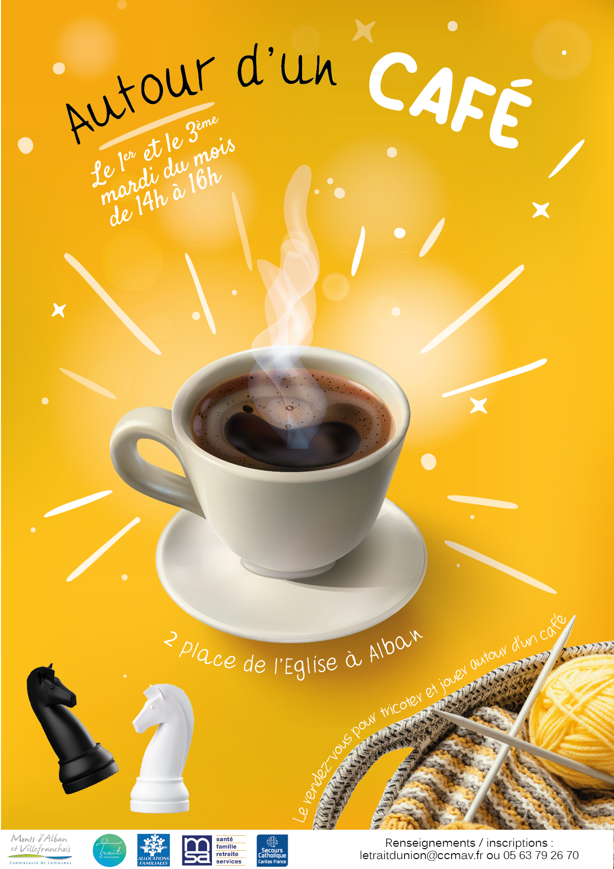Autour d'un café à Alban