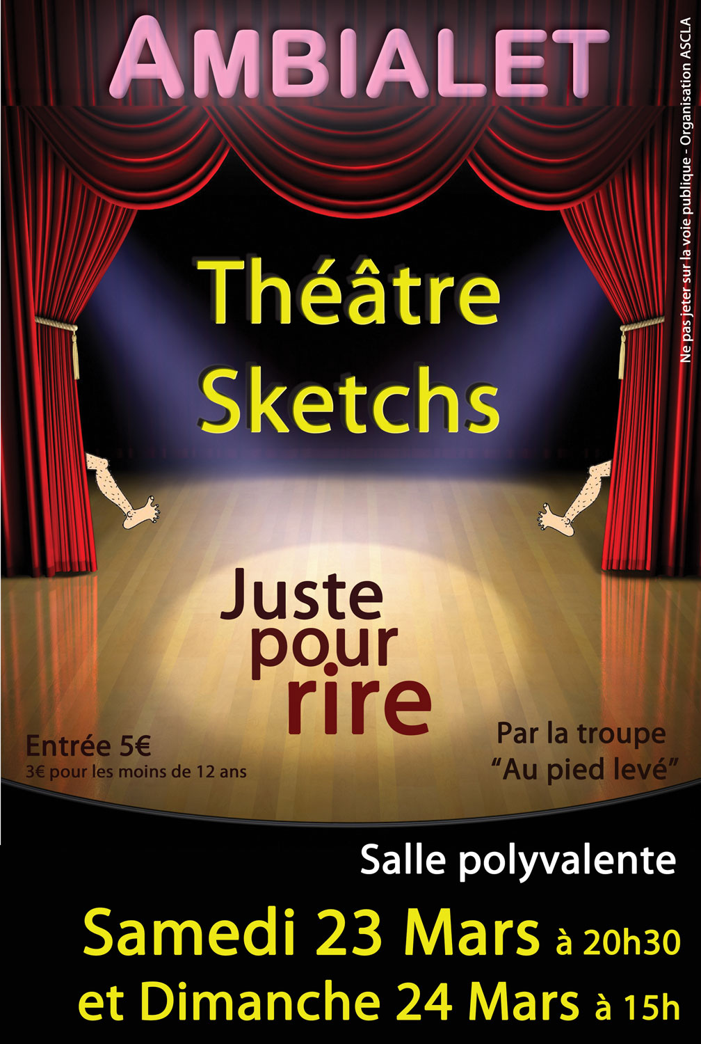 Théâtre sktech "Juste pour rire", à Ambialet