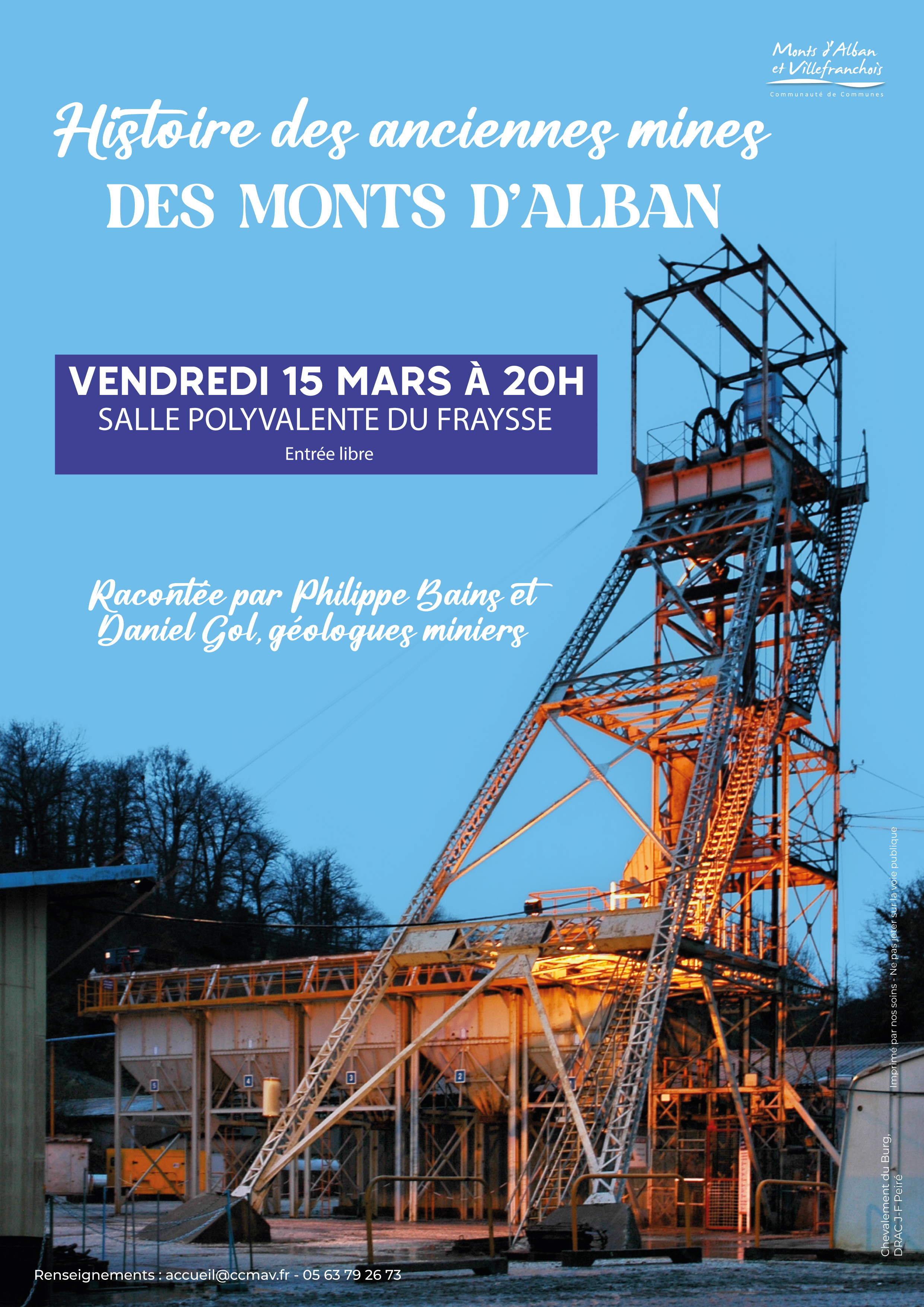 Conférence sur l'Histoire des anciennes mines des Monts d'Alban au Fraysse