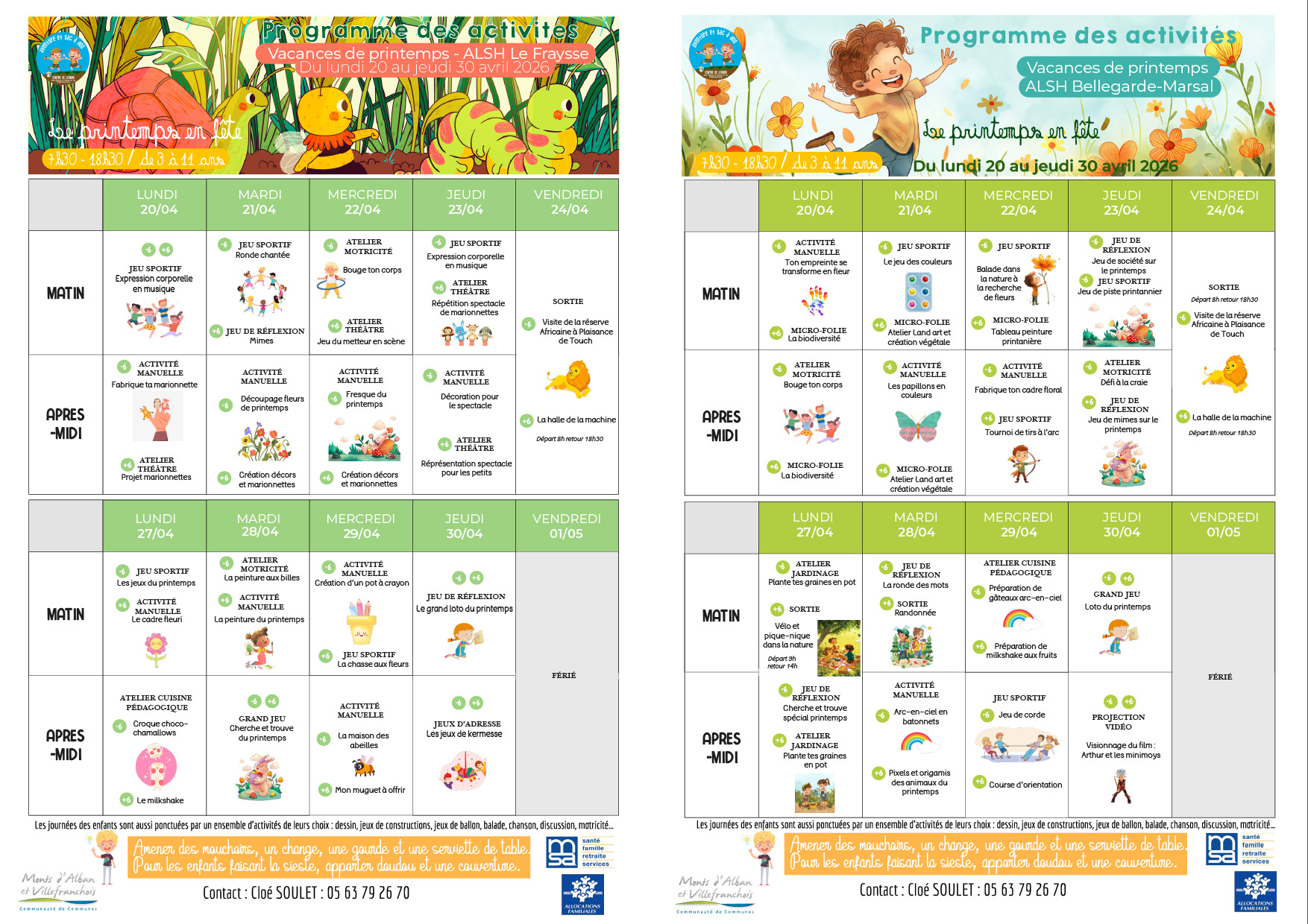 Ouverture des inscriptions pour les accueils de loisirs - Vacances de printemps 2026