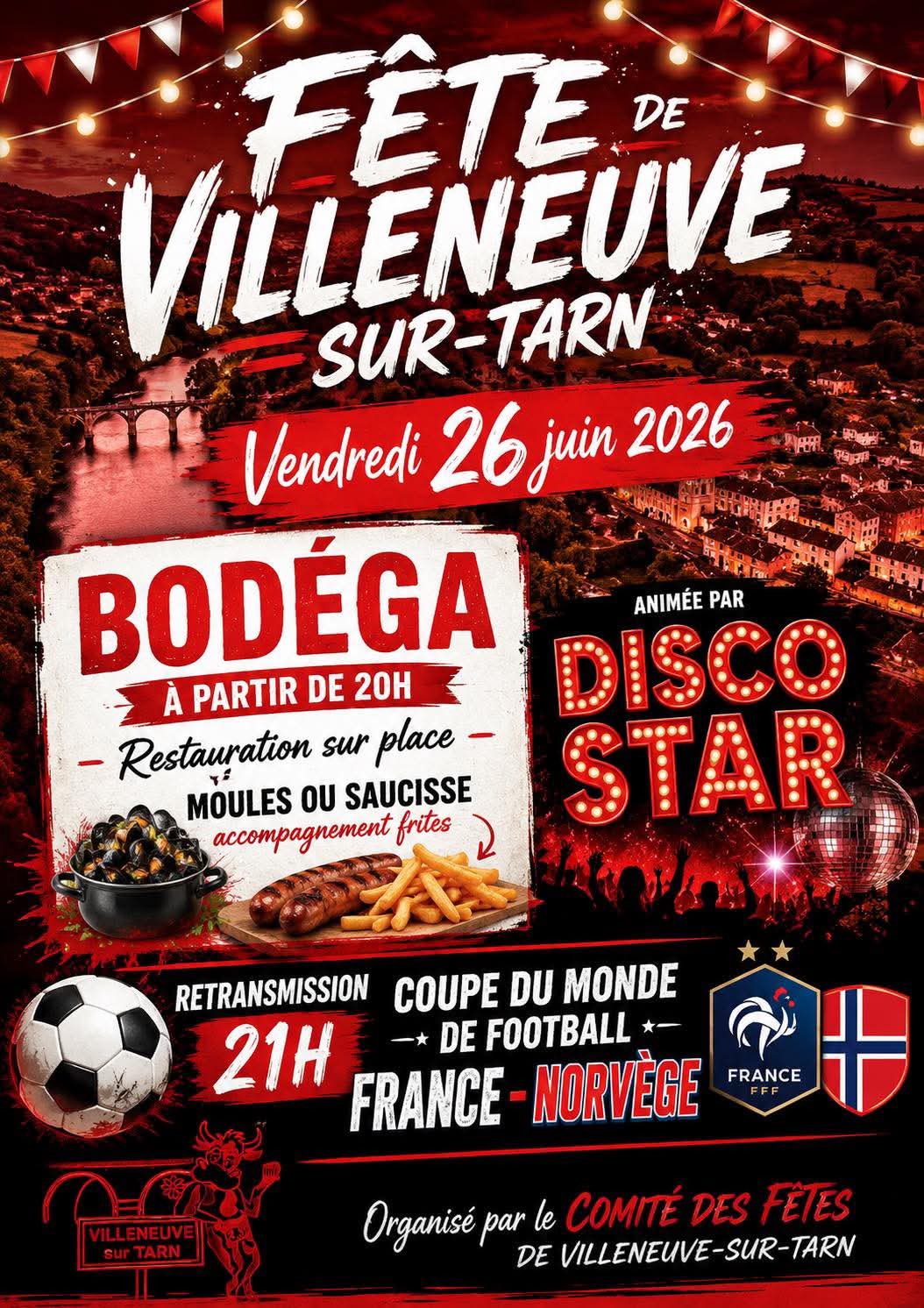Fête de village le 26 juin, à Villeneuve-sur-Tarn