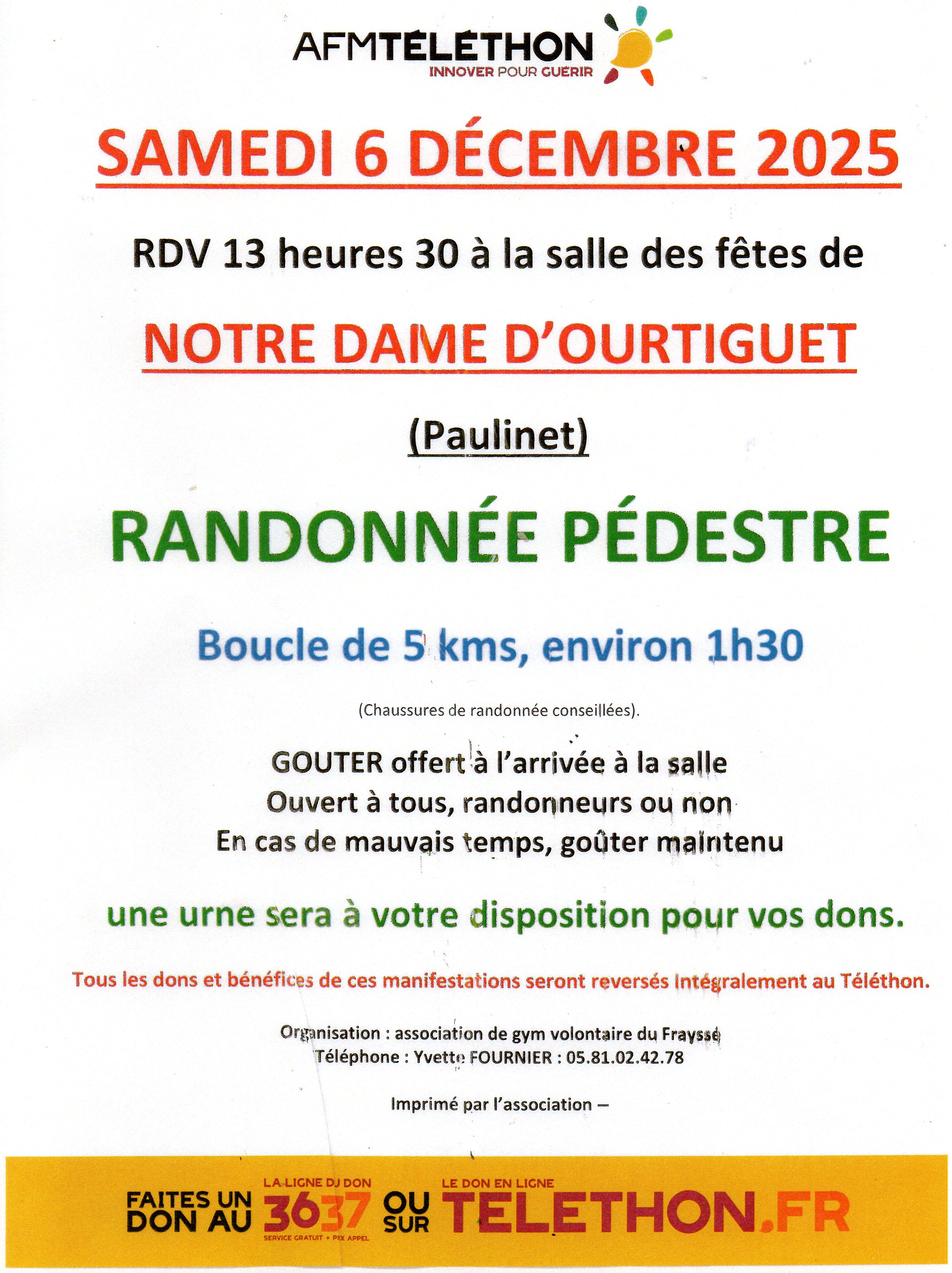 Randonnée pédestre dans le cadre du Téléthon