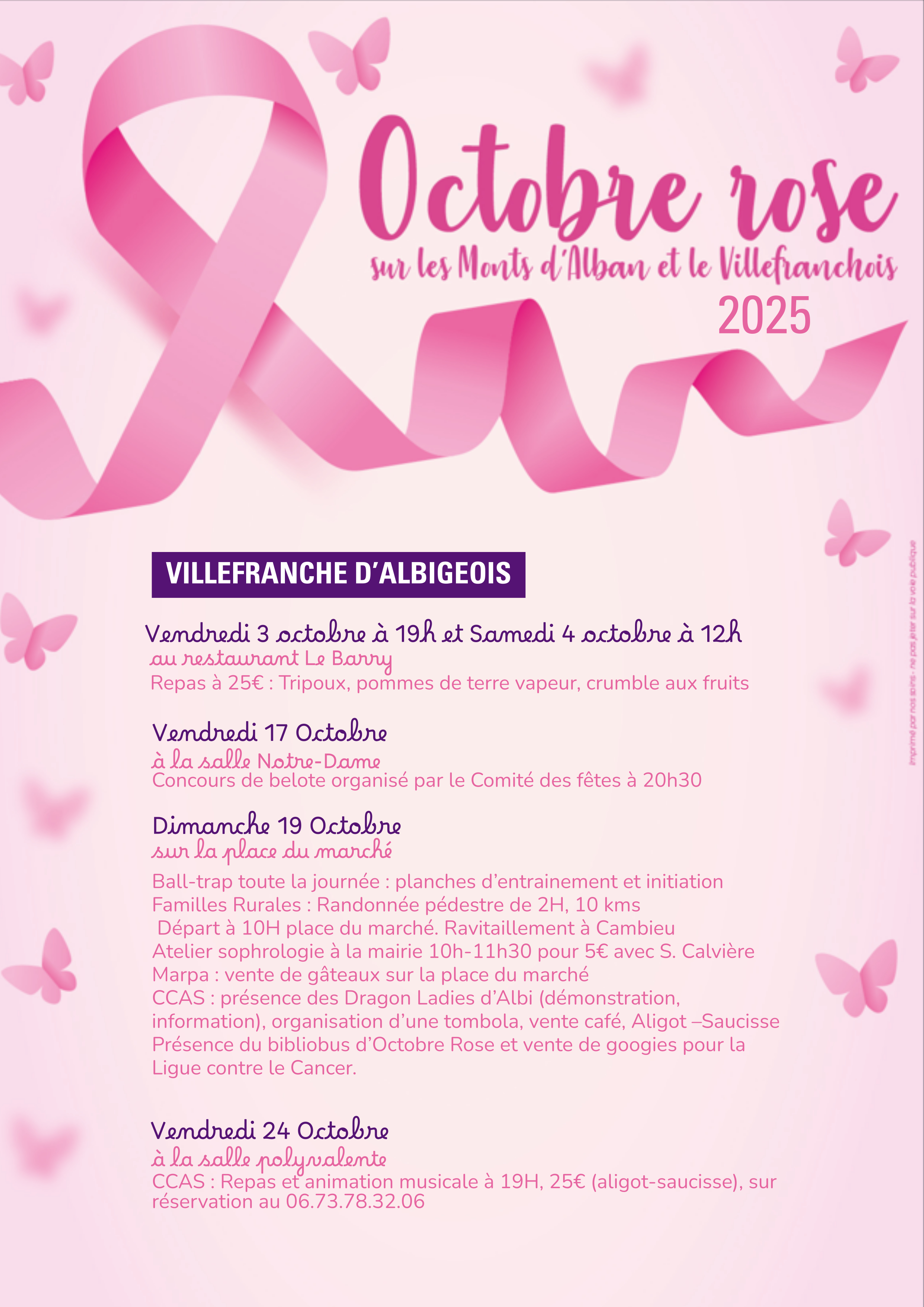 Octobre rose, à Villefranche d'Albigeois