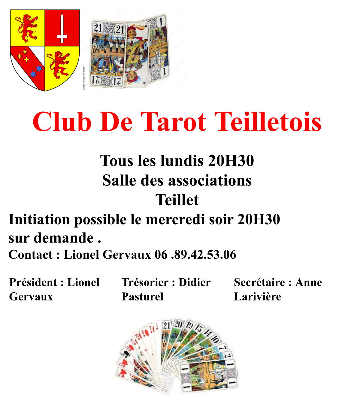 Soirée Tarot, à Teillet.