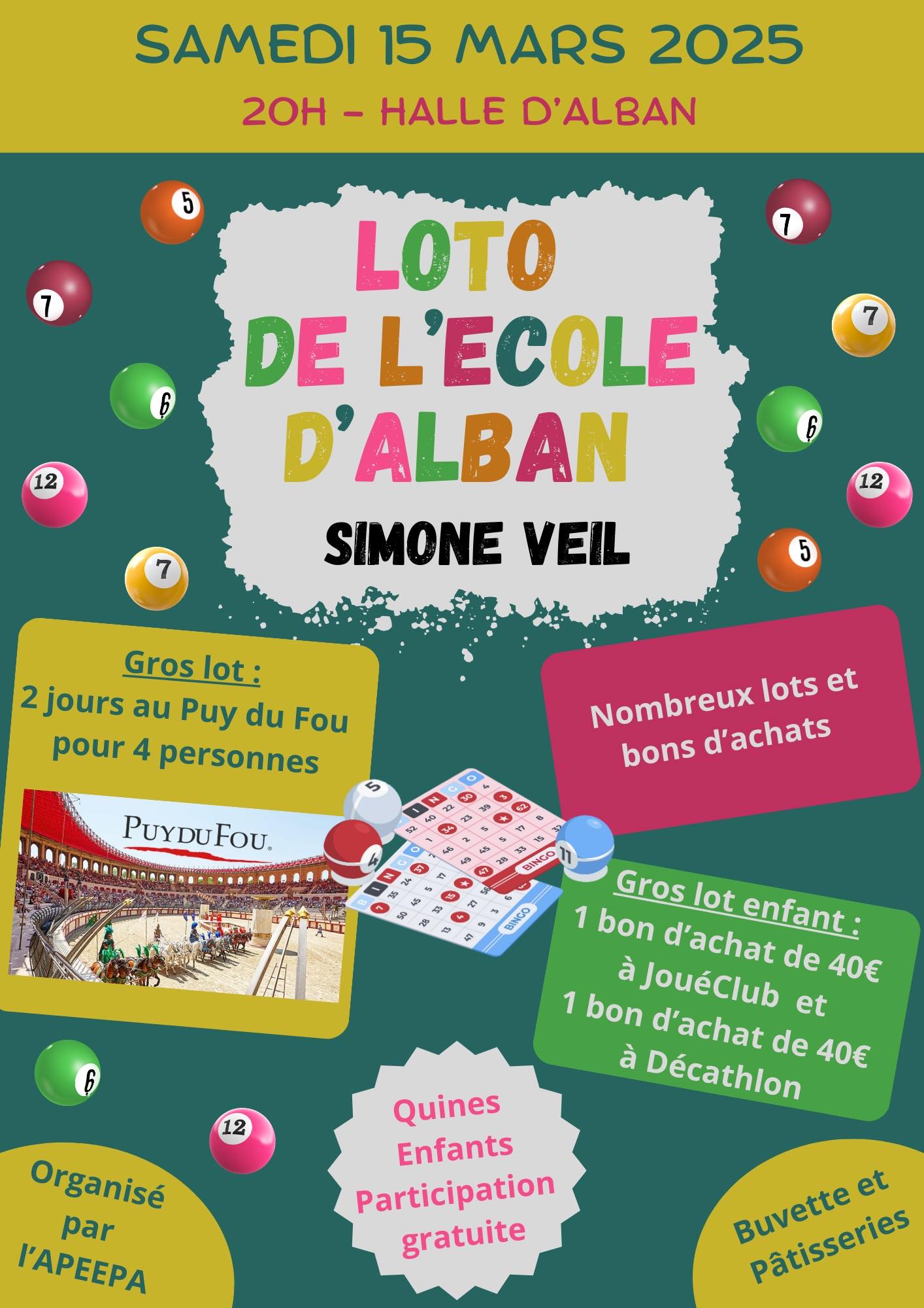 Loto de l'école Simone Veil d'Alban