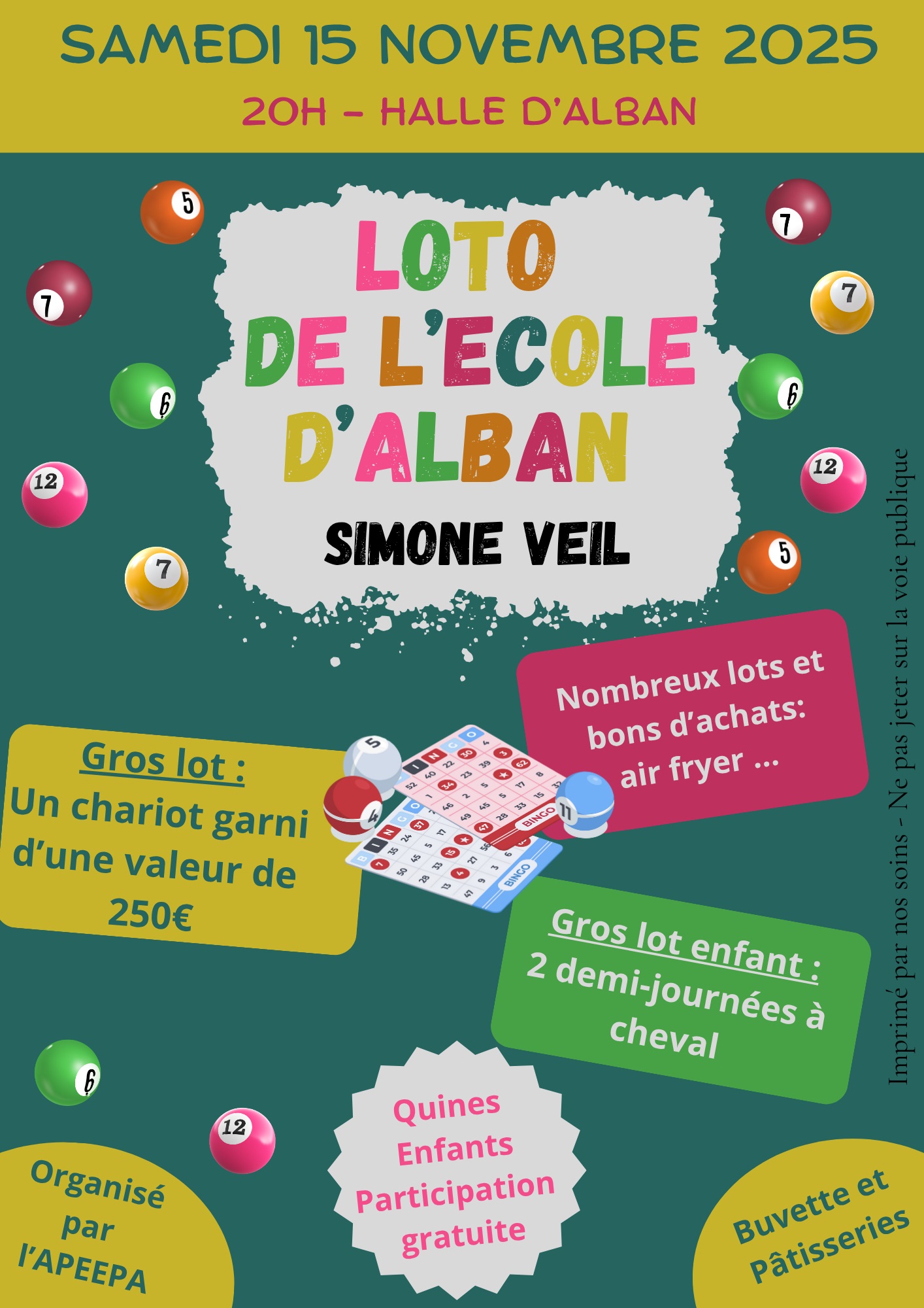 Loto de l'école Simone Veil d'Alban