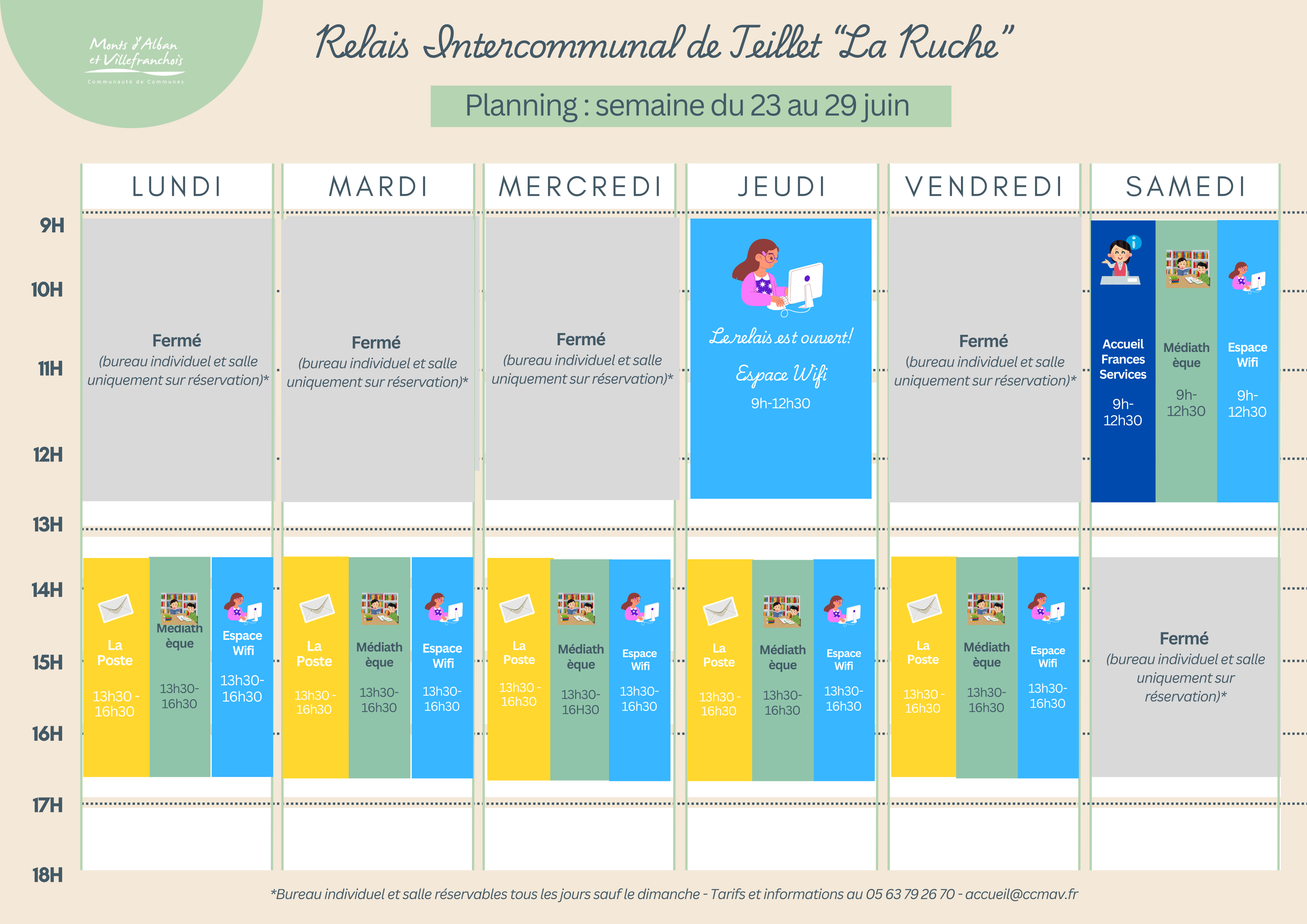 Planning du Relais Intercommunal "La Ruche" du 22 au 29 juin 2025