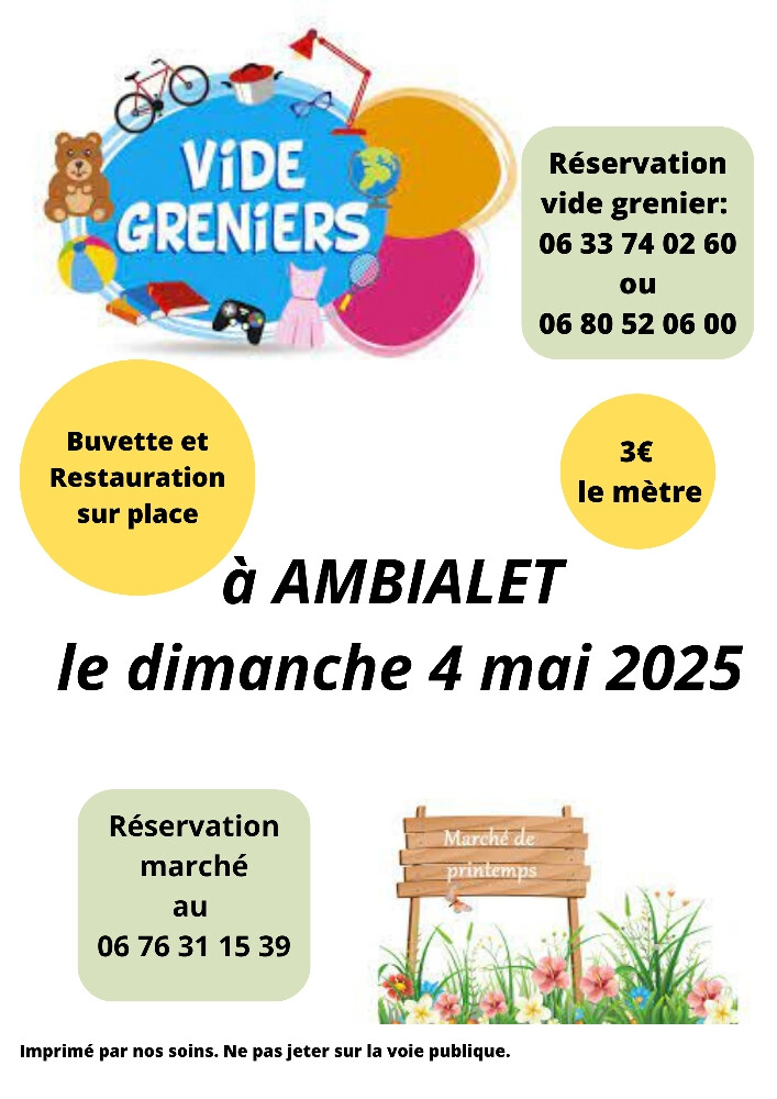 Vide grenier et marché de printemps, à Ambialet.