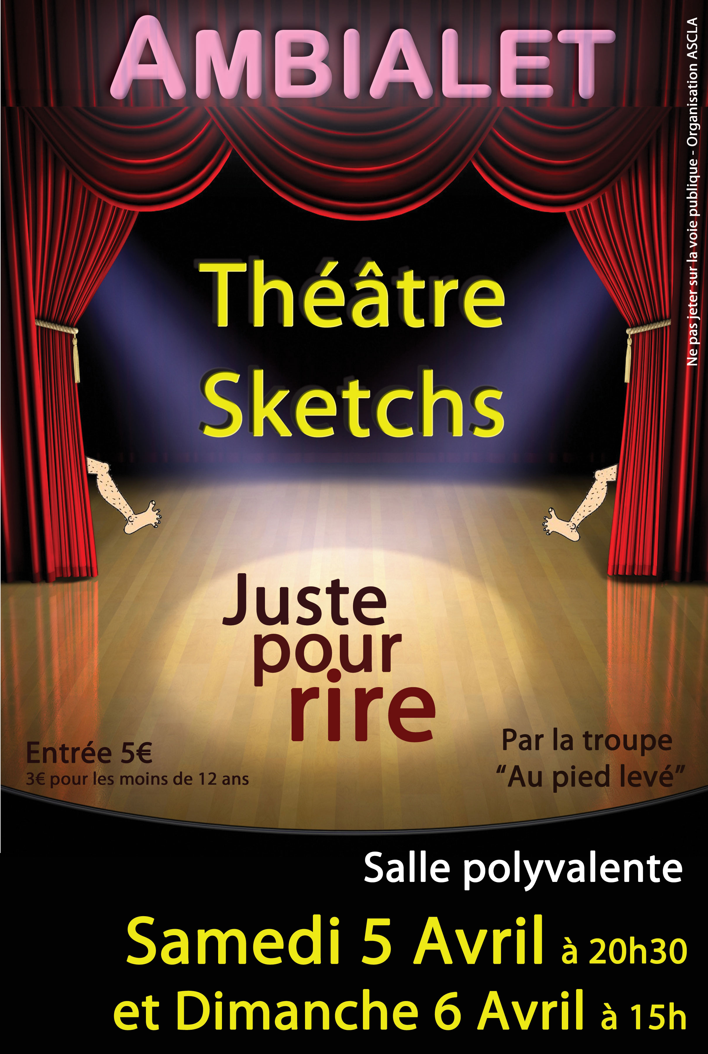 AMBIALET : Théatre Sketchs - Samedi 5 Avril ET Dimanche 6 Avril 2025 - Salle Polyvalente