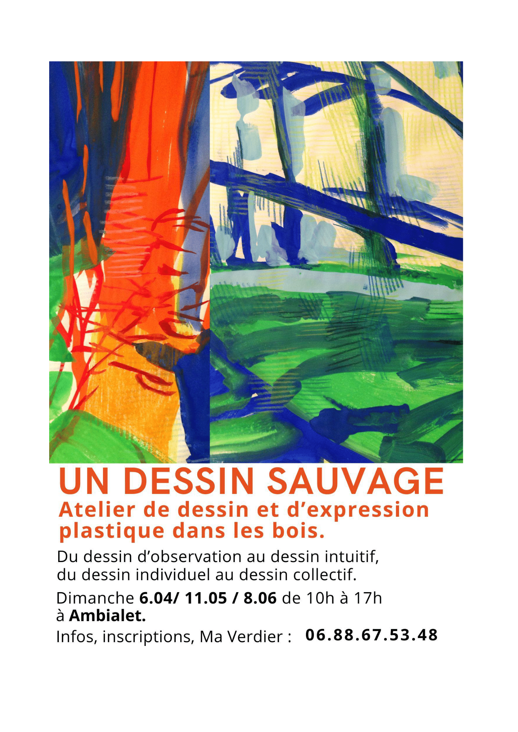 Atelier de dessin et d'expressionplastique dans les bois