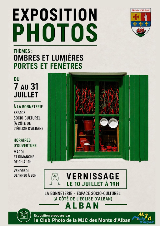Exposition "Ombres lumières - Portes et fenêtres", à Alban
