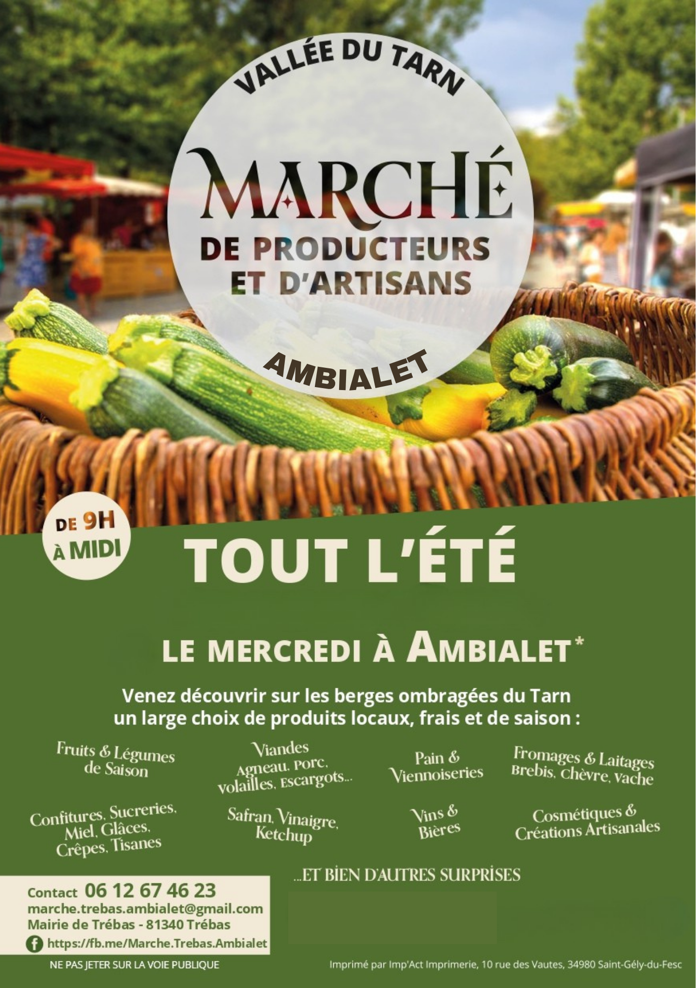 Marché de producteurs et d'artisans, à Ambialet