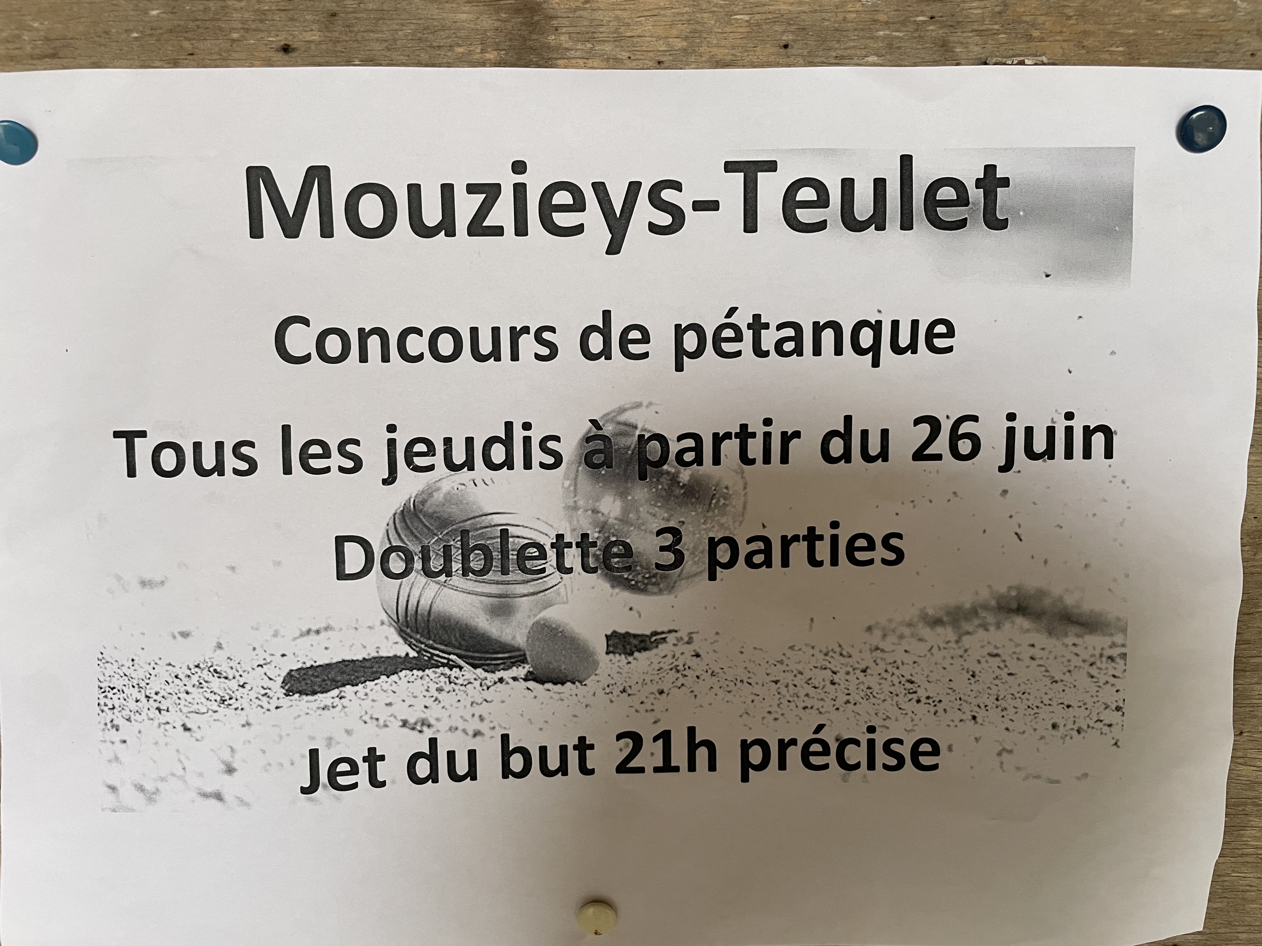 Concours de pétanque, à Mouzieys-Teulet