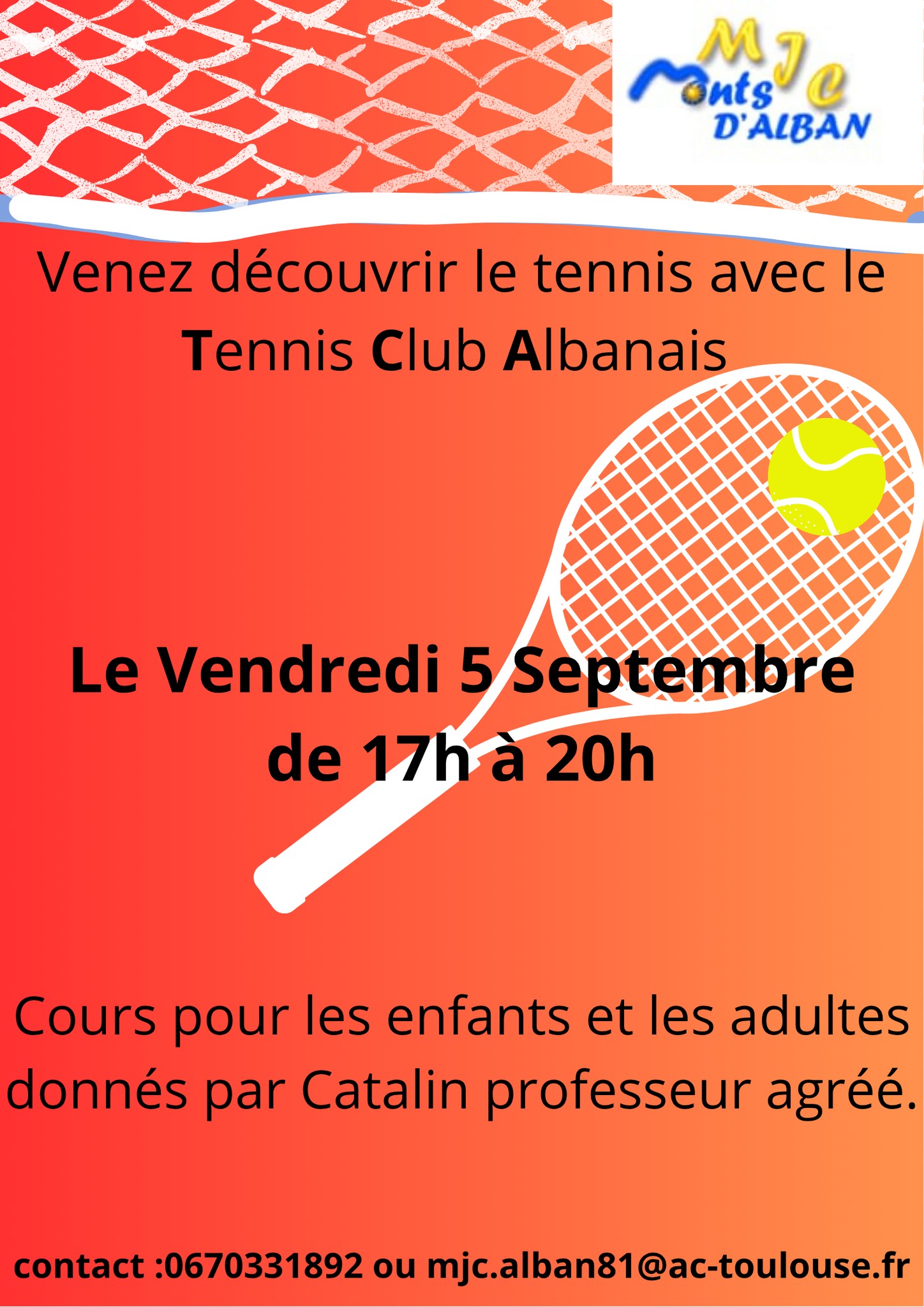 Portes ouvertes Tennis Club Alban