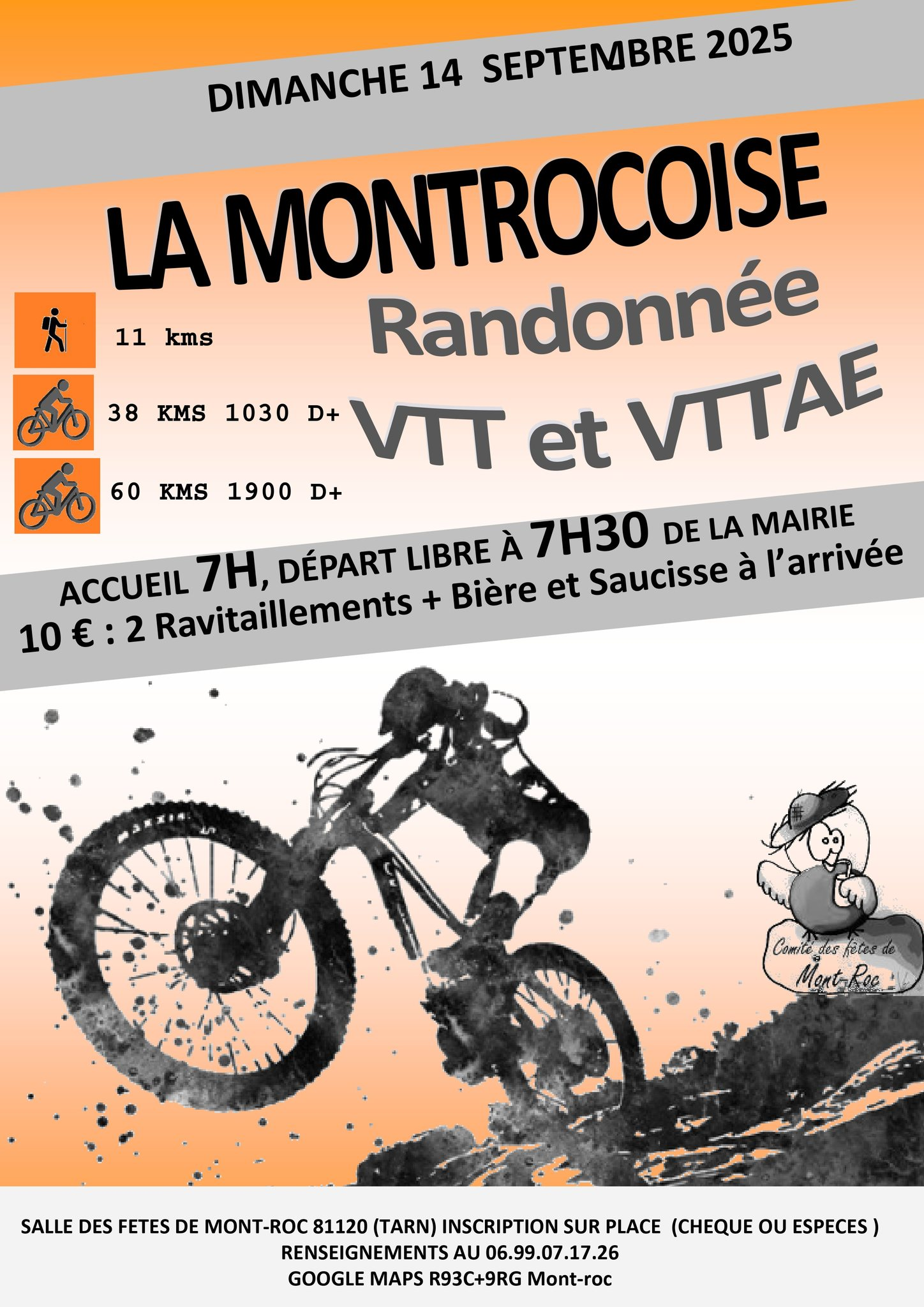 Randonnée VTT et VTTAE "La Montrocoise", à Mont-Roc