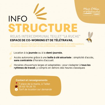 Co-working et télétravail au relais intercommunal "La Ruche"