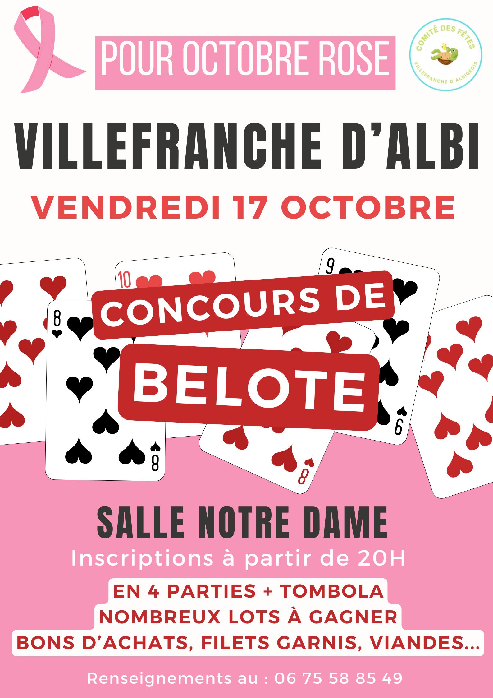 Concours de belote, à Villefranche d'Albigeois