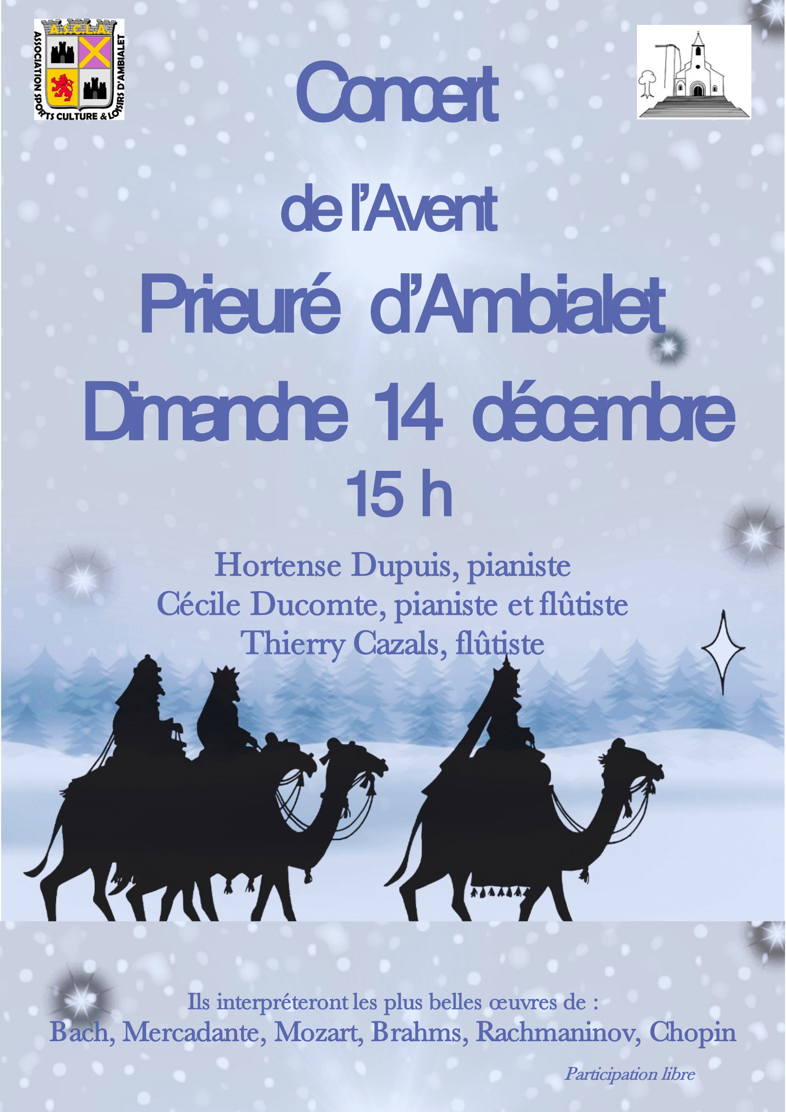 Concert de l'Avent au Prieuré d'Ambialet - 14 décembre 2025 - 15h