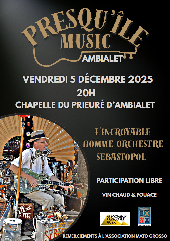 Concert au Prieuré d'Ambialet le 5 décembre 2025 - 20h