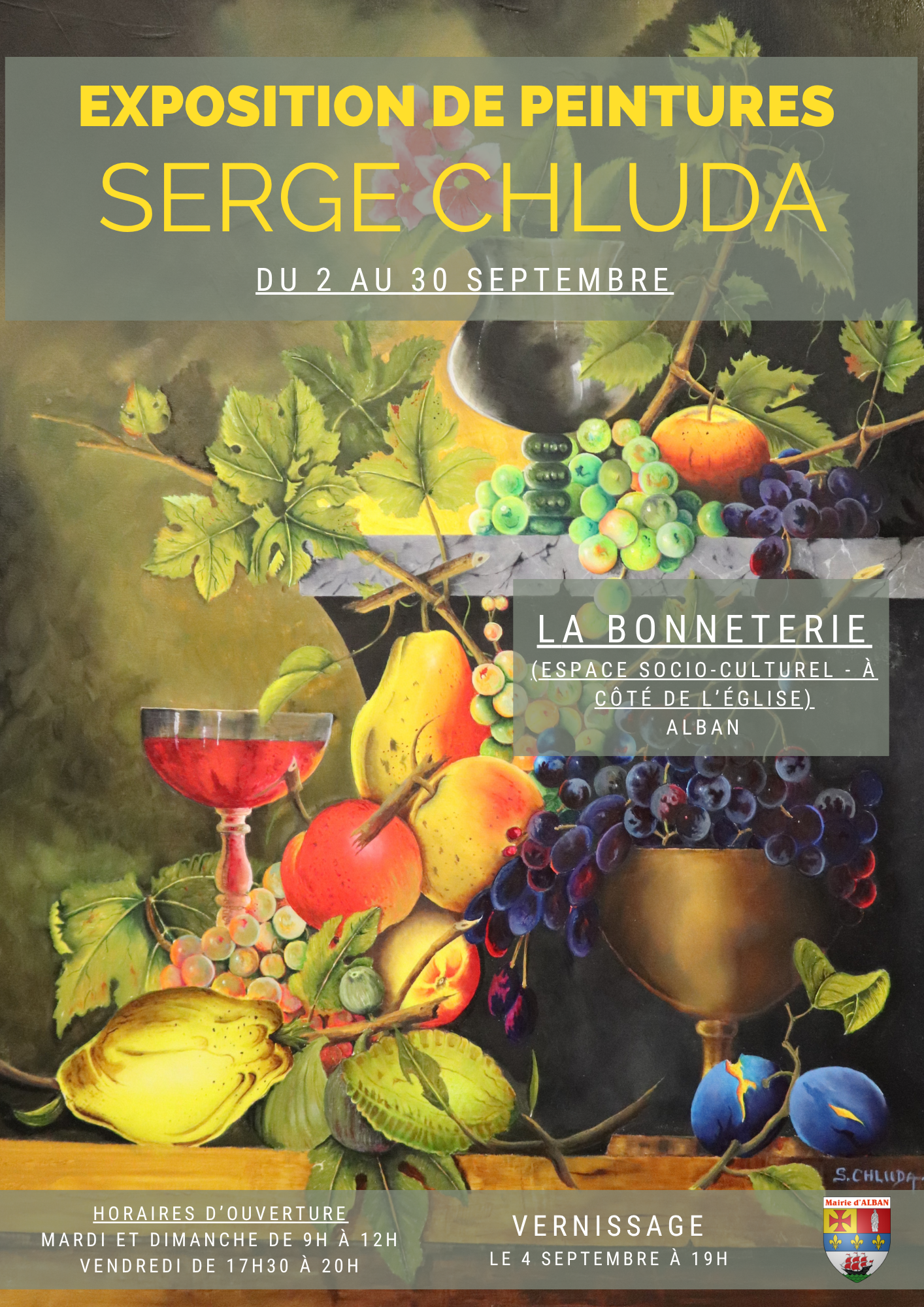 Exposition de peintures, à Alban