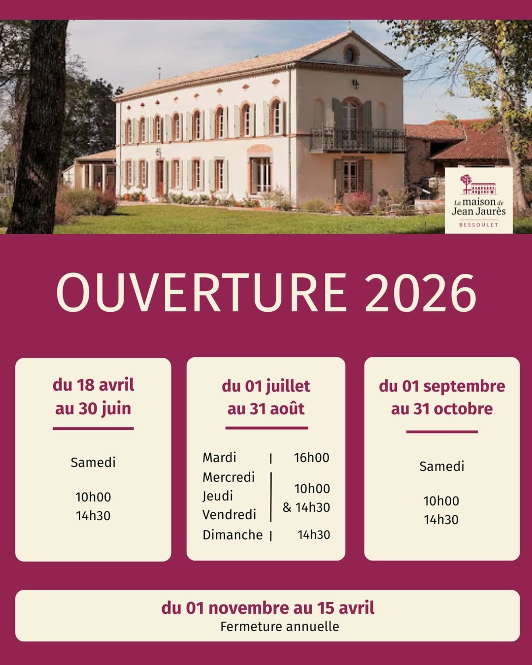 Visite commentée de la maison de Jean Jaurès à Bessoulet,à Villefranche-d’Albigeois
