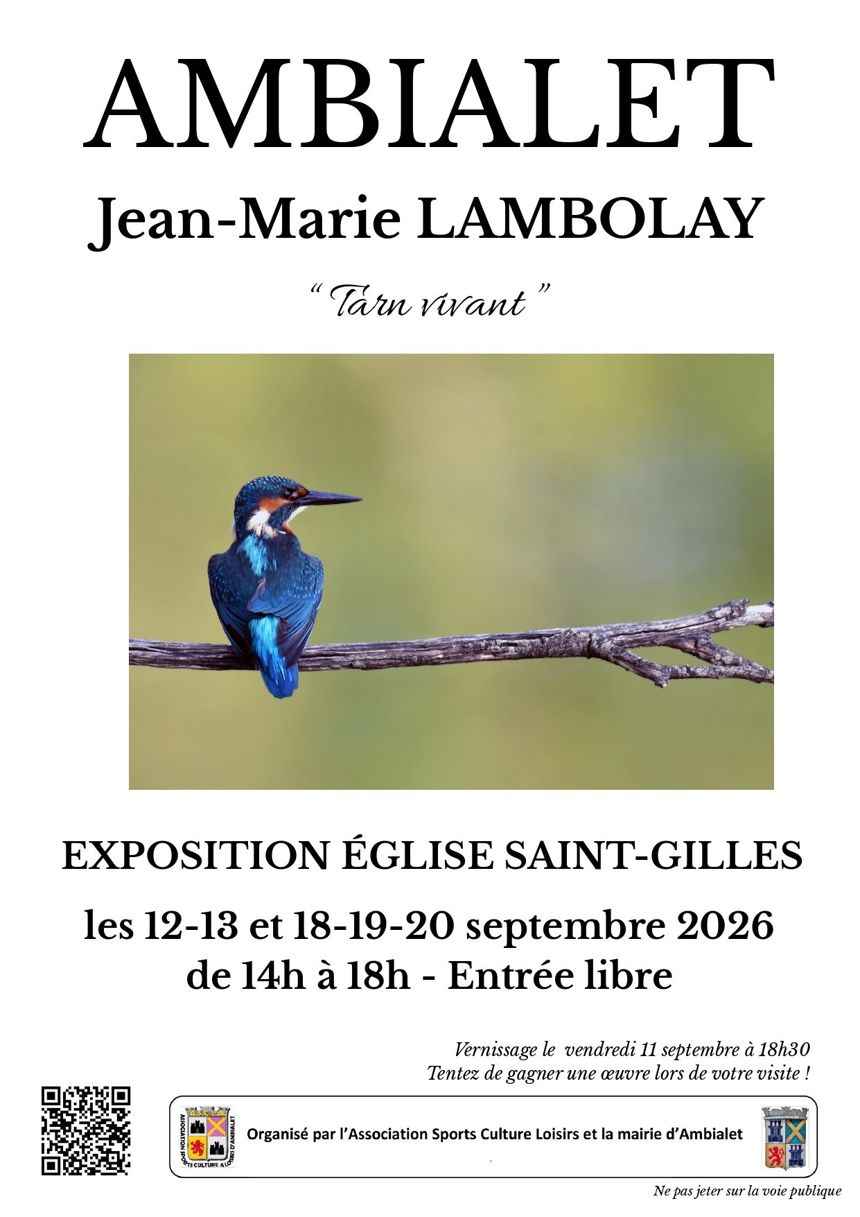 Exposition à l’église Saint-Gilles – J-Marie Lamboley, à Ambialet